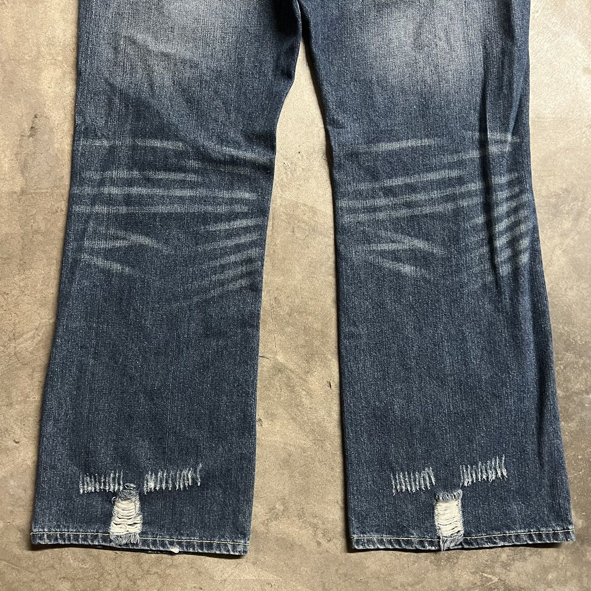 Affliction × Ed Hardy × Southpole Vintage Franky Max Distressed Flare Embroidered Denim Jeans Size US 38 / EU 54 - 9 Thumbnail