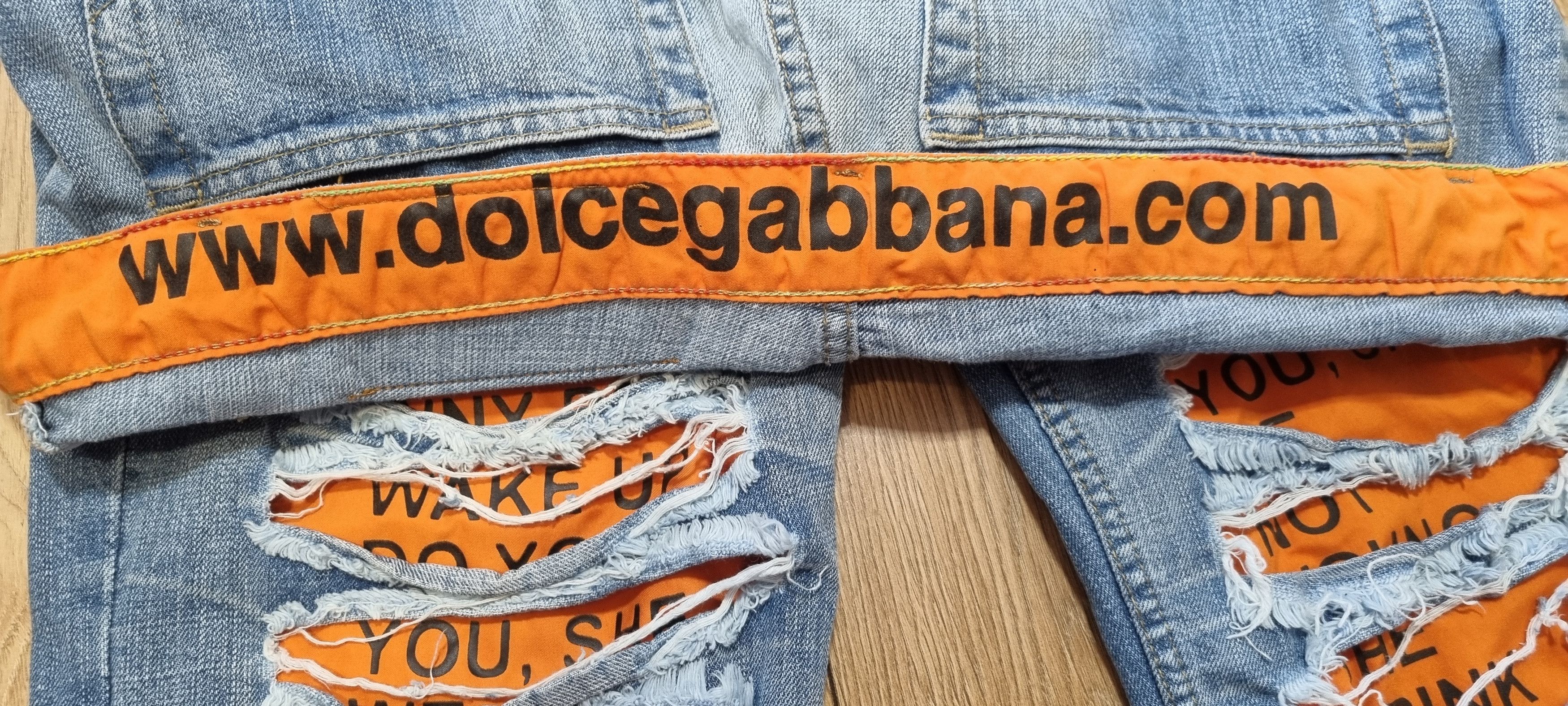 Dolce & Gabbana Dolce & Gabbana FW05 Orange Poem Jeans Distressed Ripped Size US 33 - 6 Thumbnail