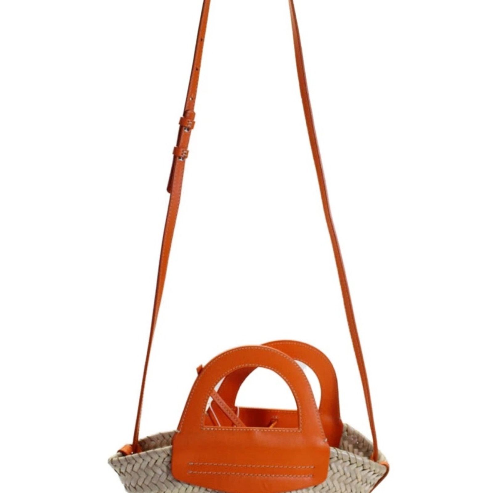Hereu Hereu Mini Cabas Straw Tote Tangerine NWT Size ONE SIZE - 5 Thumbnail