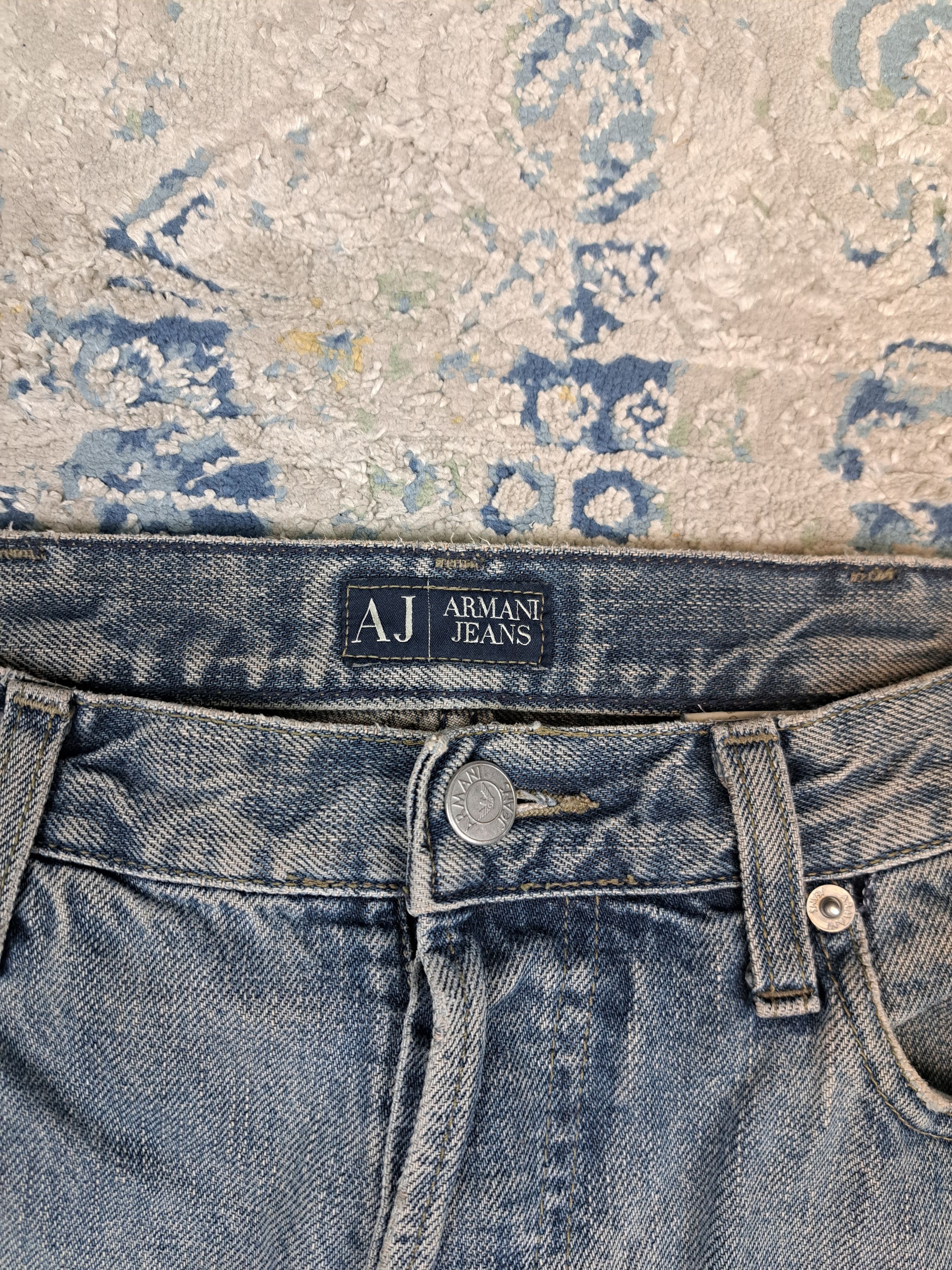 Armani Armani Jeans Baby Blue Straight Fit Denim Archive Designer Size US 31 - 8 Thumbnail