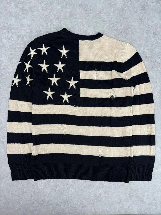 Balmain SS2016 Balmain Black Cream Linen Stars Ripped Sweater Size US L / EU 52-54 / 3 - 5 Thumbnail