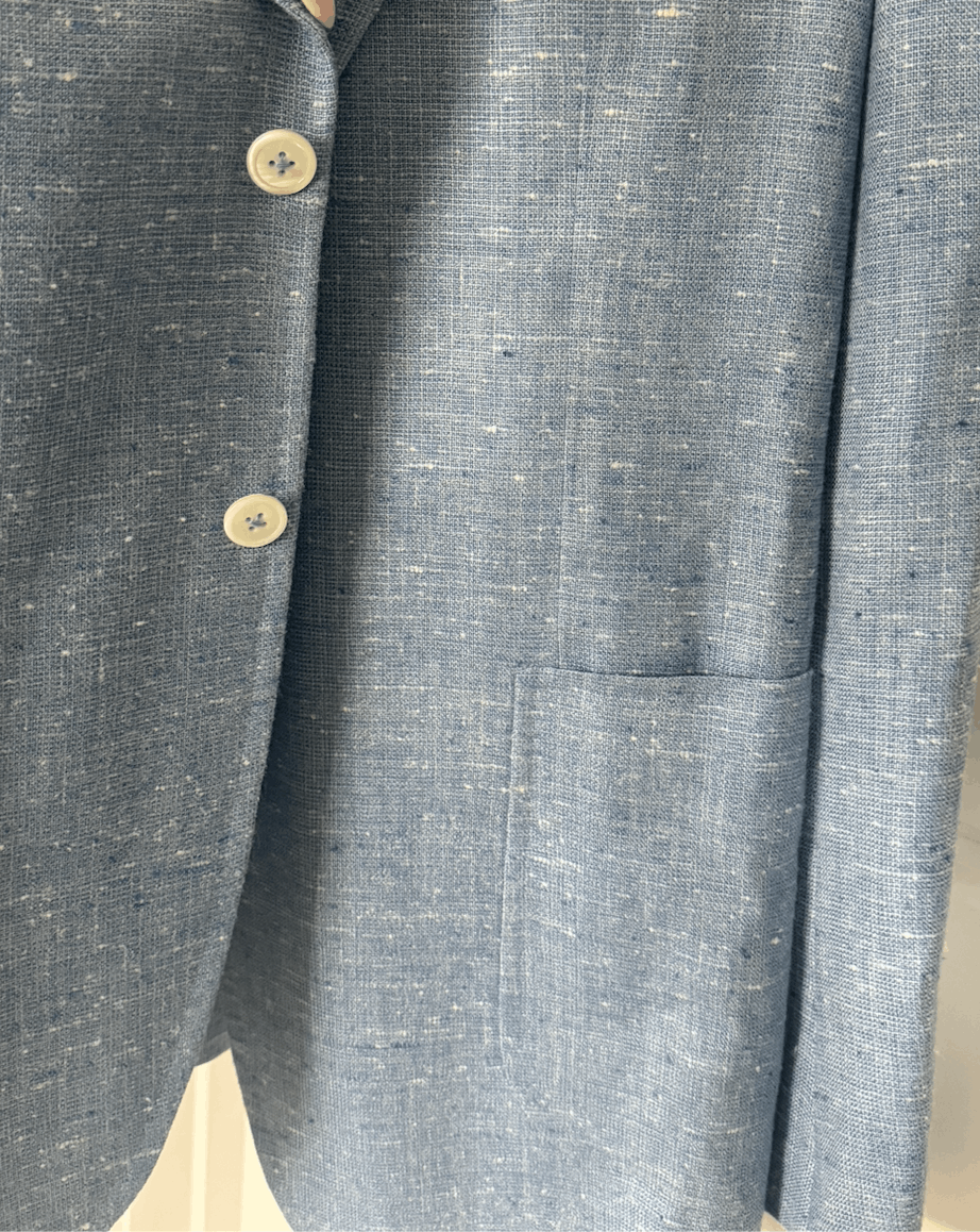 Isaia 58 8R (italian) | Capri Isaia Wool+Silk+Linen Blazer Size 48L - 4 Thumbnail