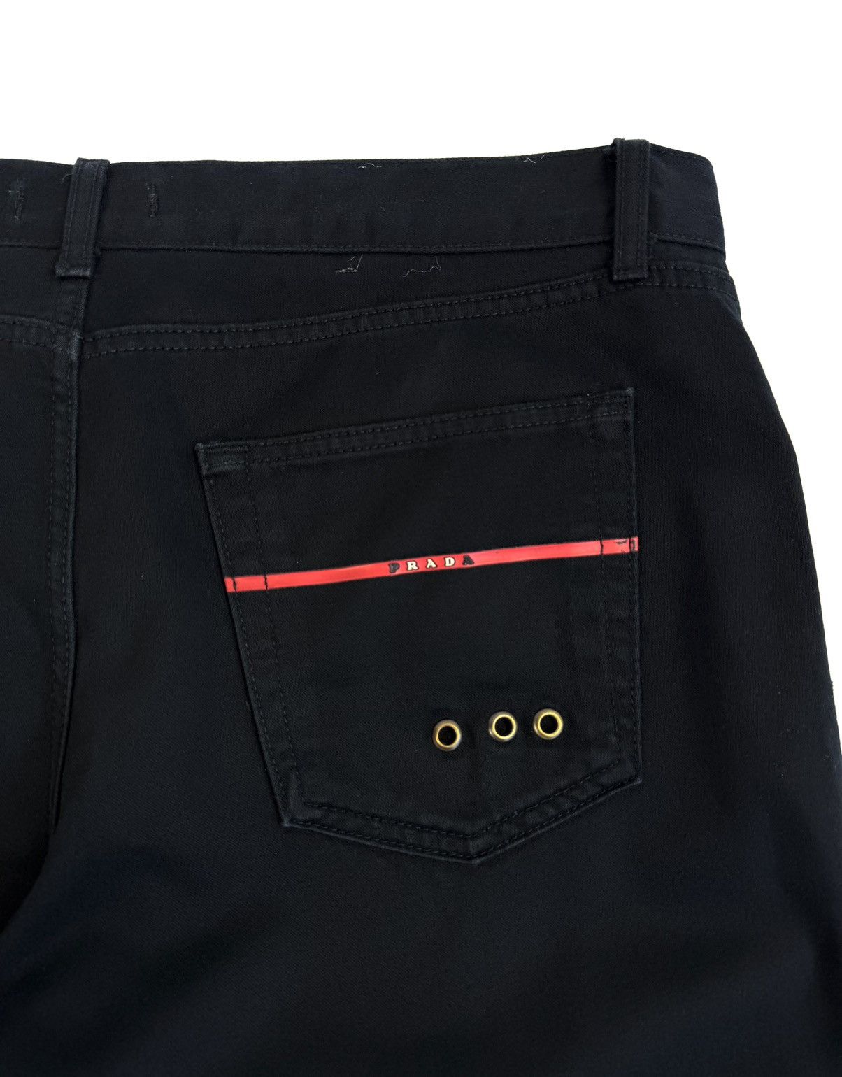 Prada 90-00s Prada Linea Rossa Archive Black Pants Red Tab Vintage Size US 38 / EU 54 - 9 Thumbnail