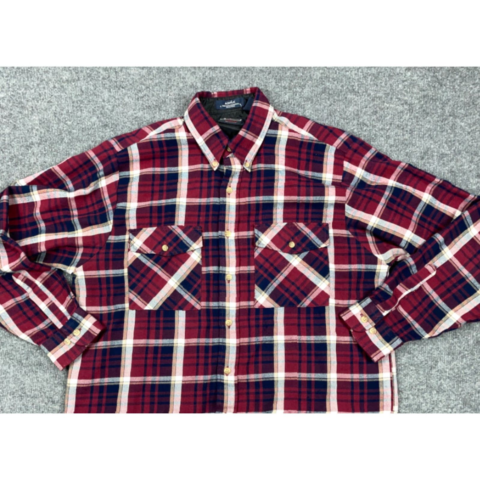 Arrow VINTAGE Arrow Red Plaid Flannel Shirt Adult Large Workwear 80s Grunge Casual Mens Clothing Size US L / EU 52-54 / 3 - 3 Thumbnail