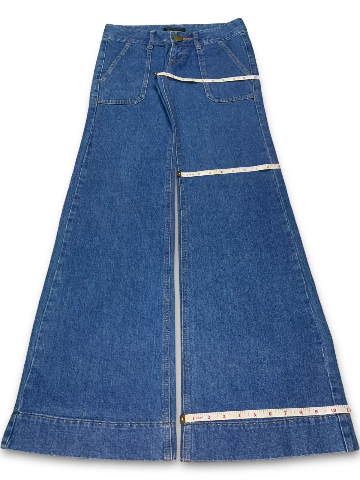 Japanese Brand Vintage Japanese Blue Wash Distressed Fatigue Flare Jeans Size 30" / US 8 / IT 44 - 14 Thumbnail
