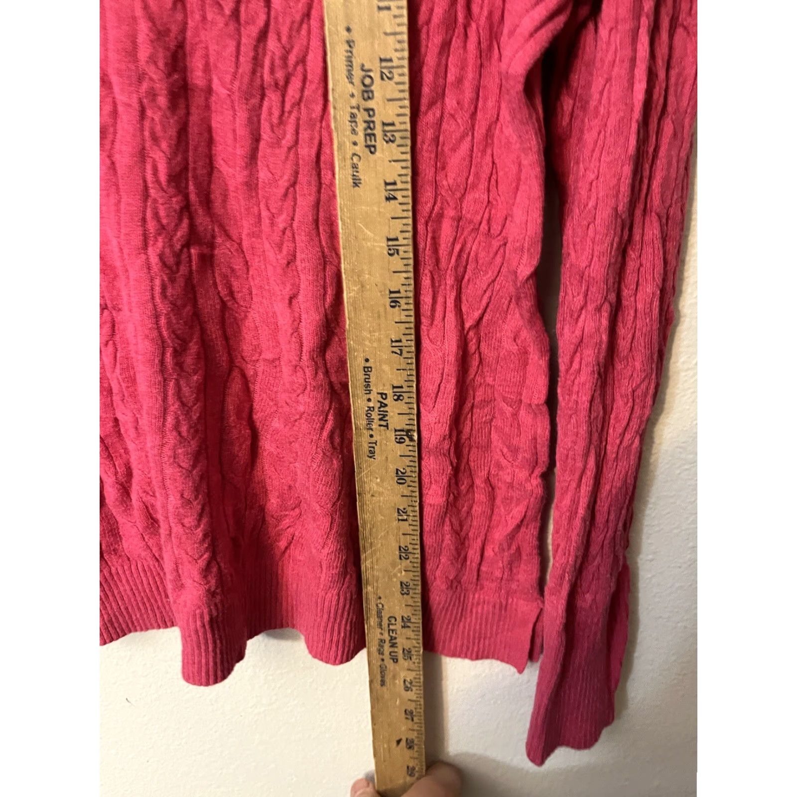 Vintage VINTAGE A New Day Womens Pullover Sweater Shirt XL Pink Cable Knit Long Sleeve Scoop Neck Mens? Womens Size XL / US 12-14 / IT 48-50 - 4 Thumbnail