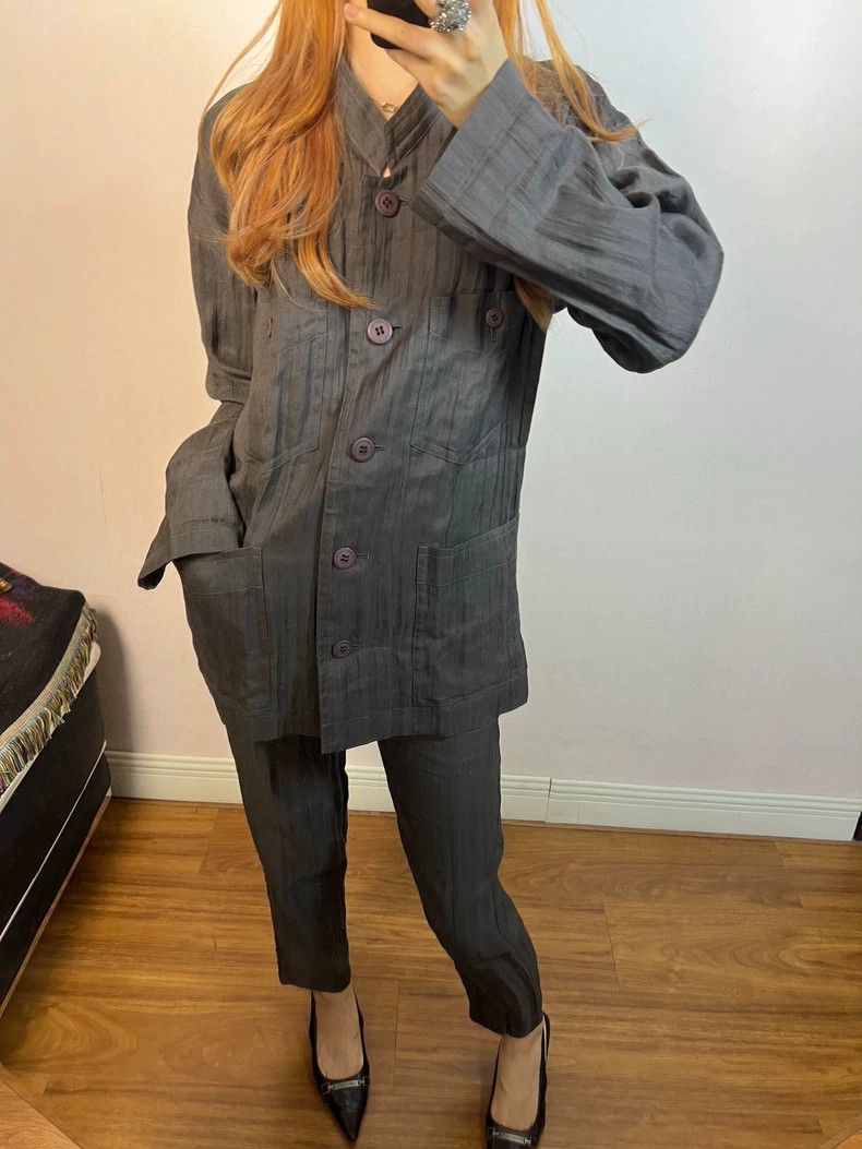 Issey Miyake Issey Miyake size:M Grey Chinese-style trousers Size 42" / US 20 - 8 Thumbnail