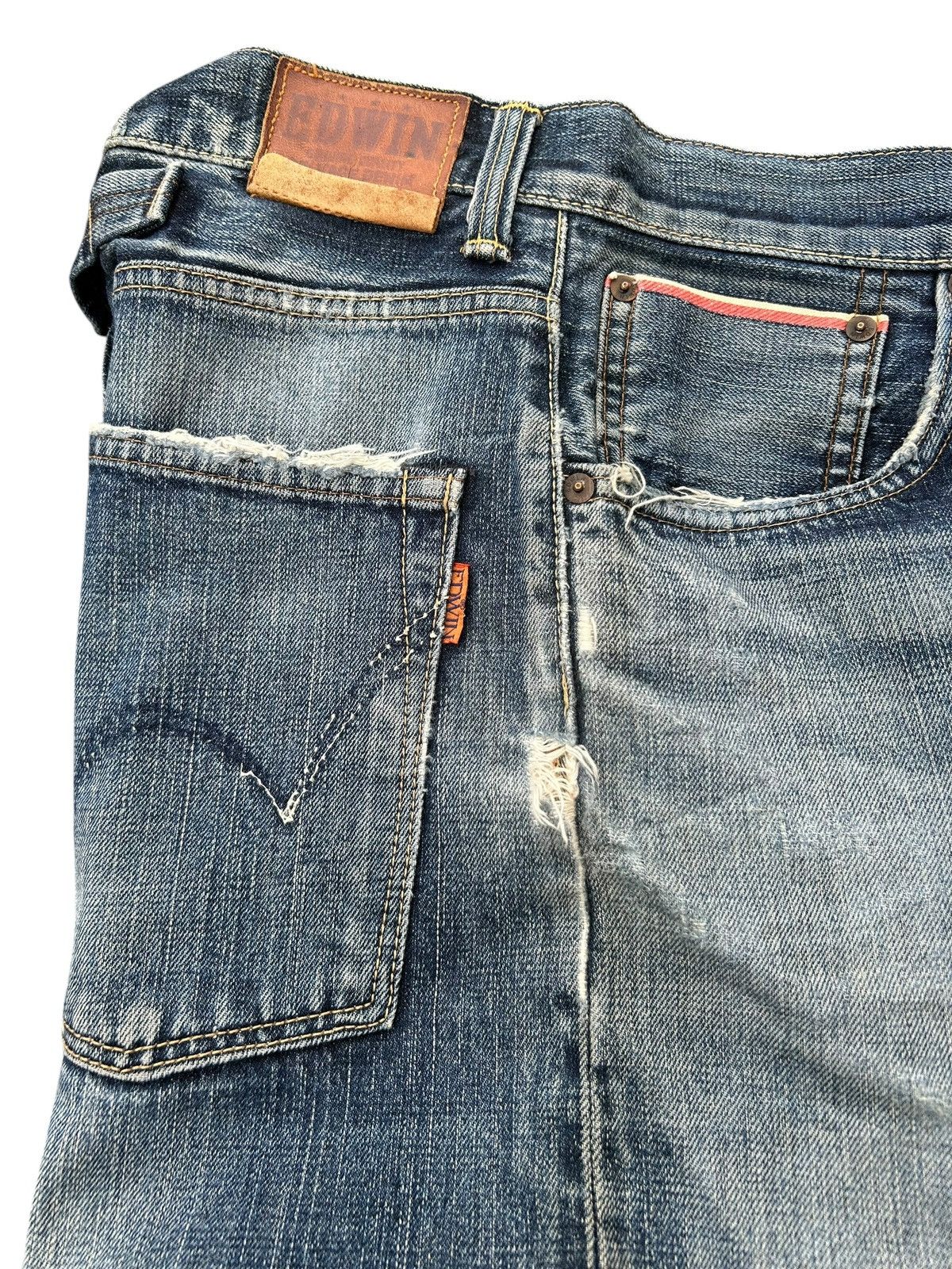 Kapital Edwin Selvedge Distressed Buckle Back Denim Made Japan Size US 32 / EU 48 - 11 Thumbnail