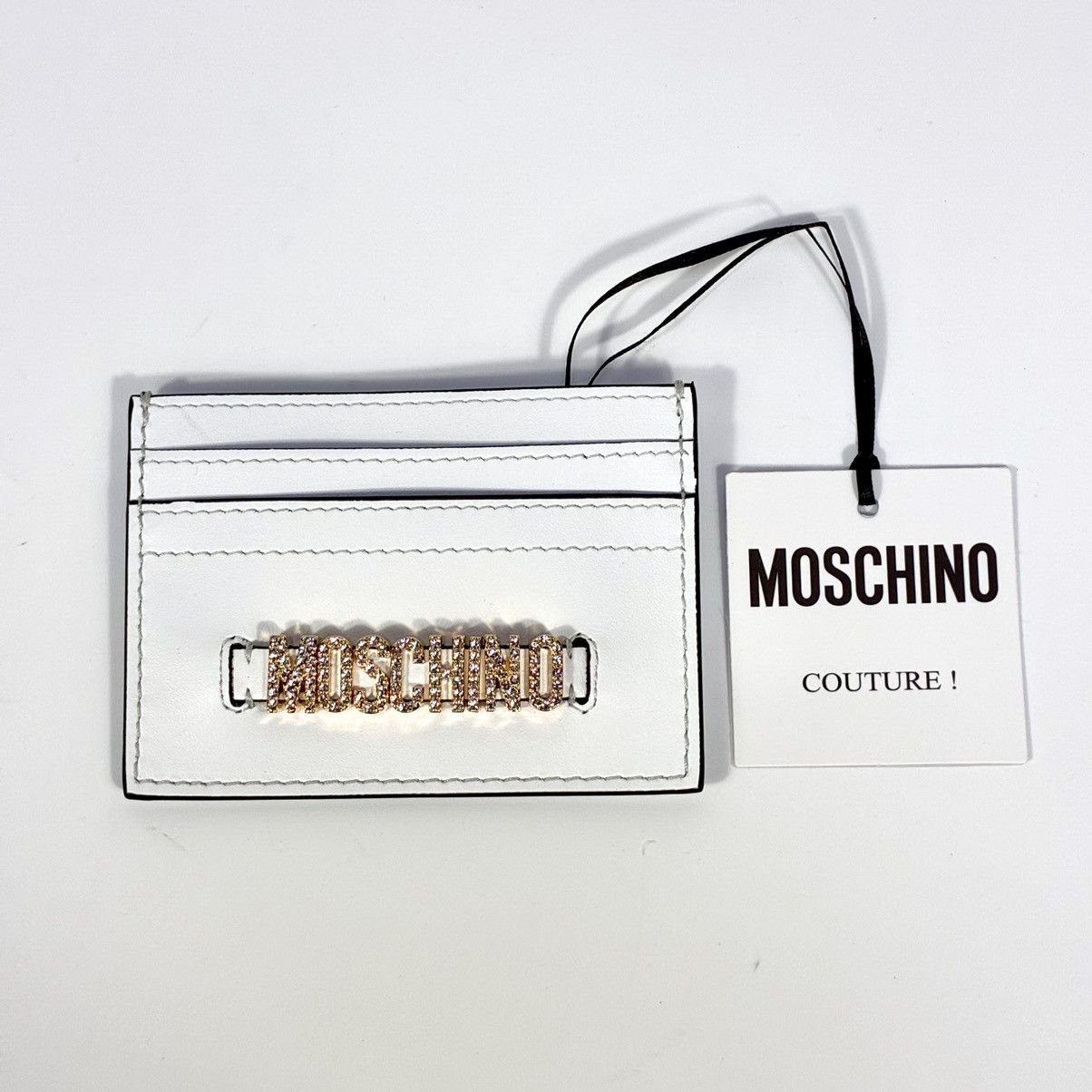 Moschino Moschino Couture Logo Card Case Fantasy Print White NWT Glam Size ONE SIZE - 12 Thumbnail