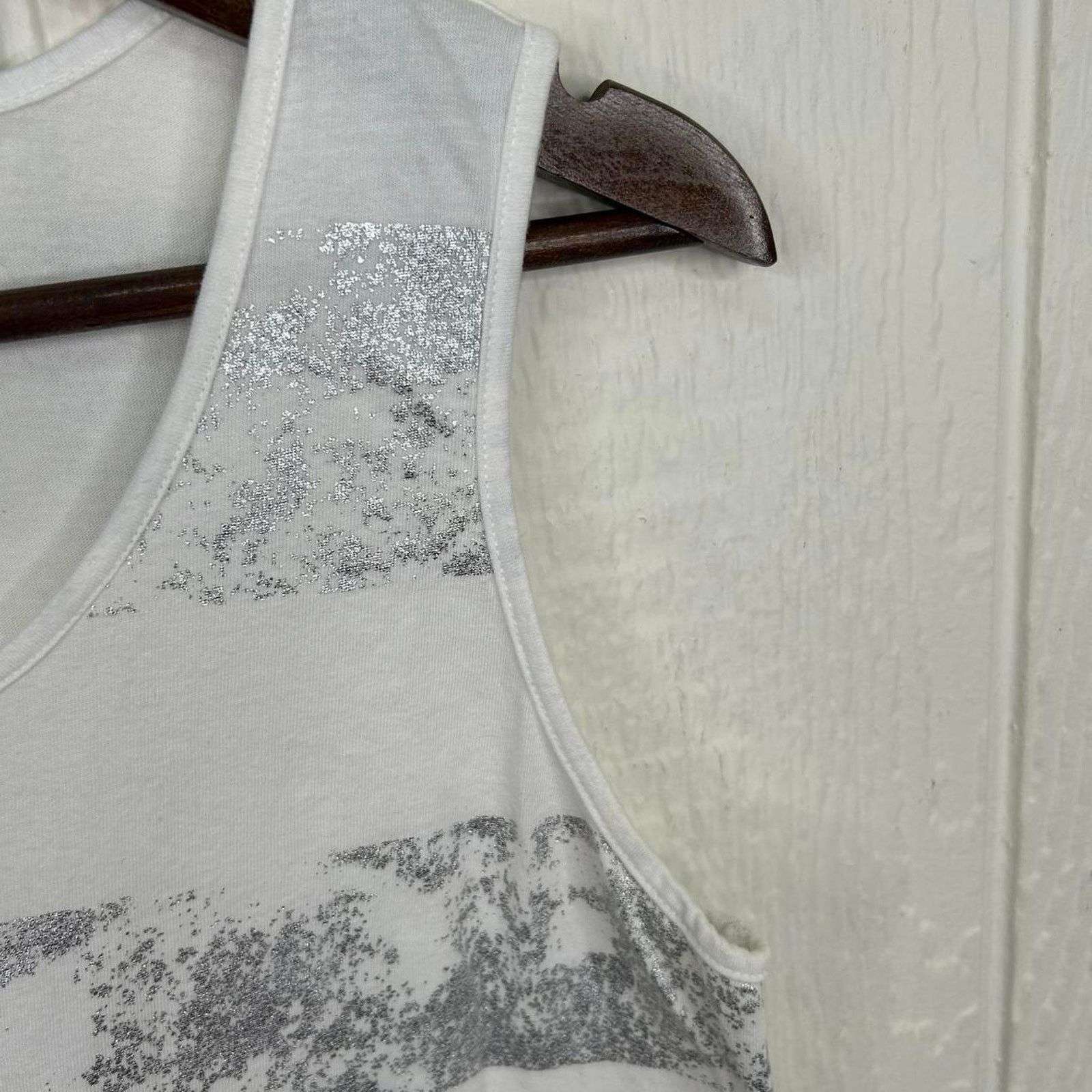 Other Vintage Y2K White & Silver Striped Boho Loose Tank Top Small Size S / US 4 / IT 40 - 7 Thumbnail