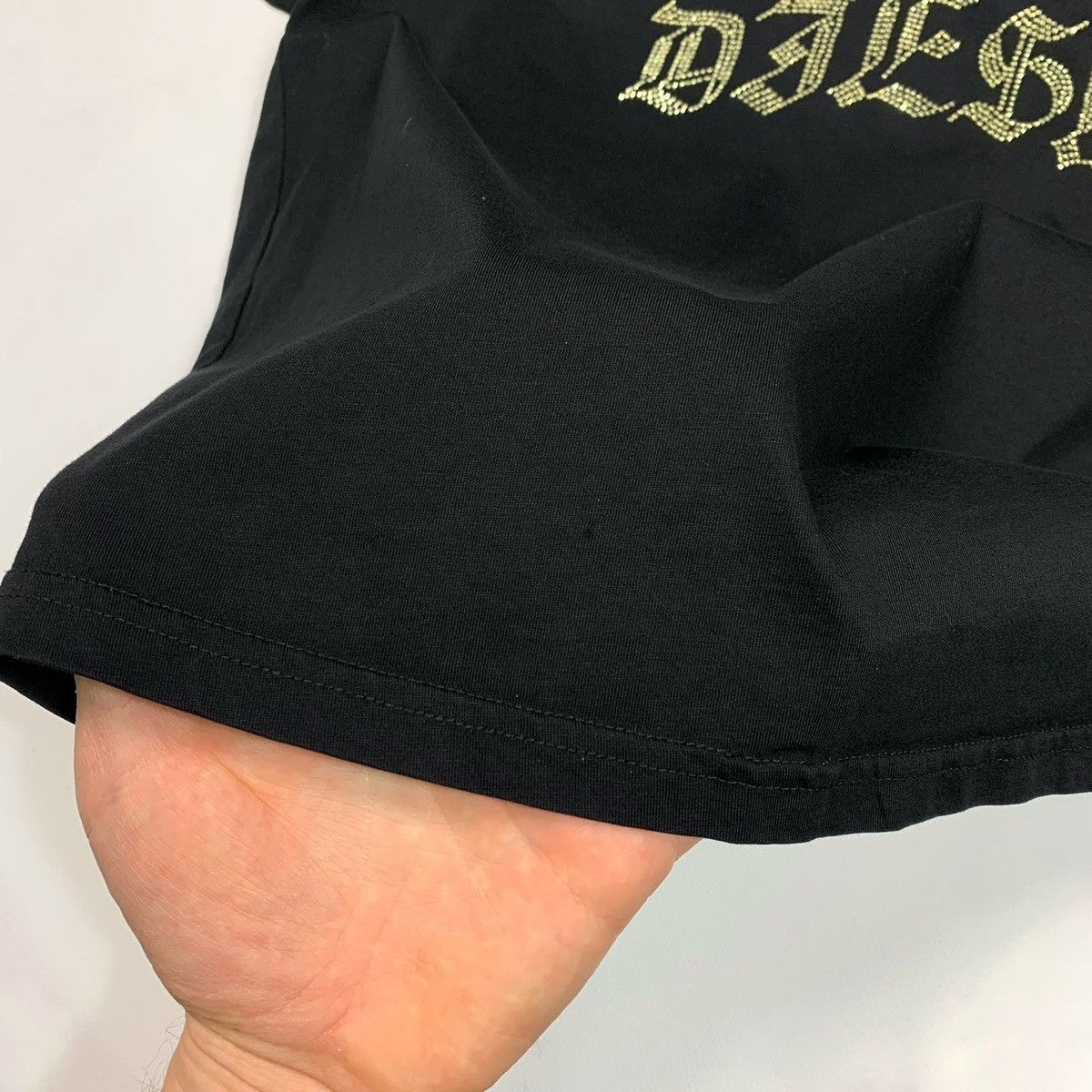 Diesel Diesel T-shirt Long Sleeve Gothic Logo Black Size S / US 4 / IT 40 - 4 Thumbnail