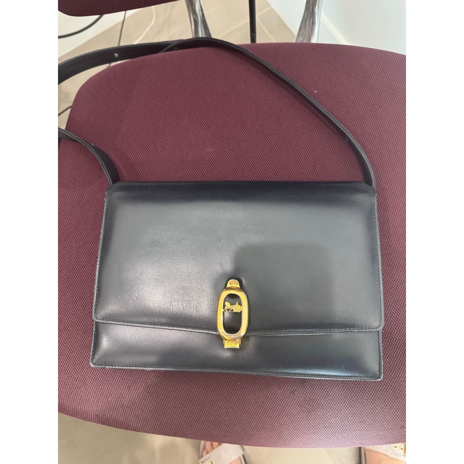 Celine vintage Celine “Horse & Carriage” box leather shoulder bag Size ONE SIZE - 2 Thumbnail