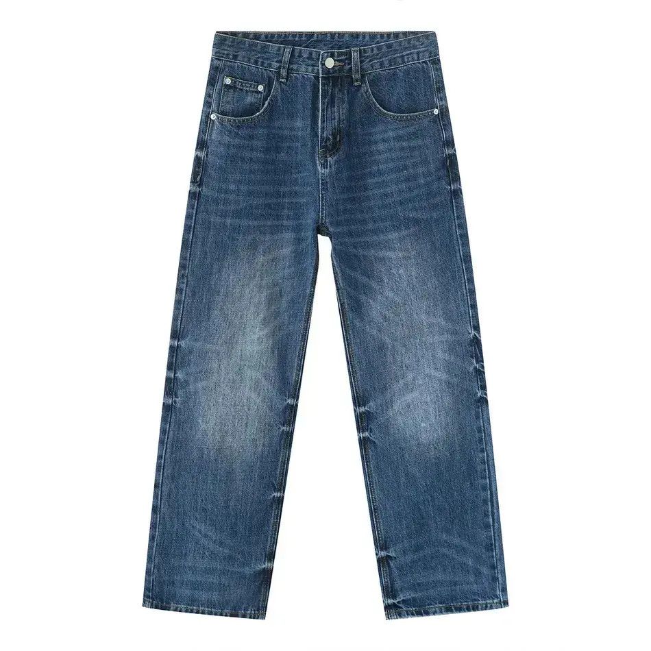 Japanese Brand Retro loose casual washed straight leg jeans Size US 32 / EU 48 - 6 Thumbnail