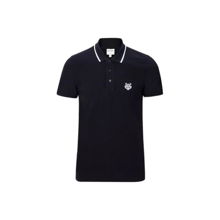 Kenzo Kenzo Black Cotton Tiger Logo Polo Shirt 0079 Size US XL / EU 56 / 4 - 1 Thumbnail