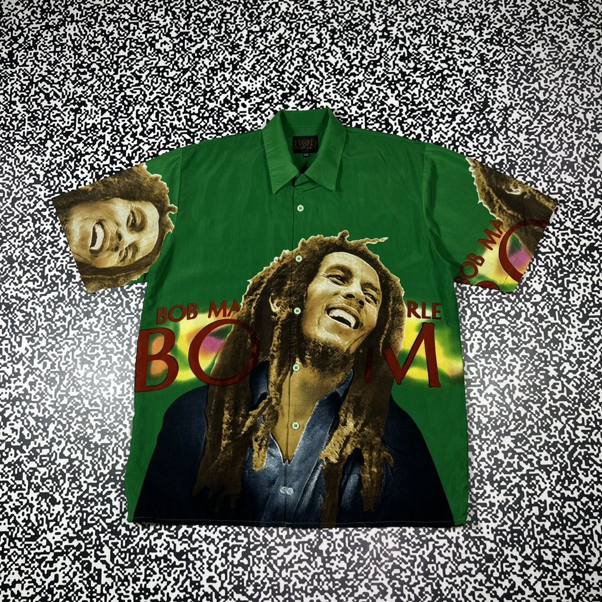 Bob Marley Vintage 90s Bob Marley Face Art Retro Weed Band Style Shirt Size US XXL / EU 58 / 5 - 1 Thumbnail