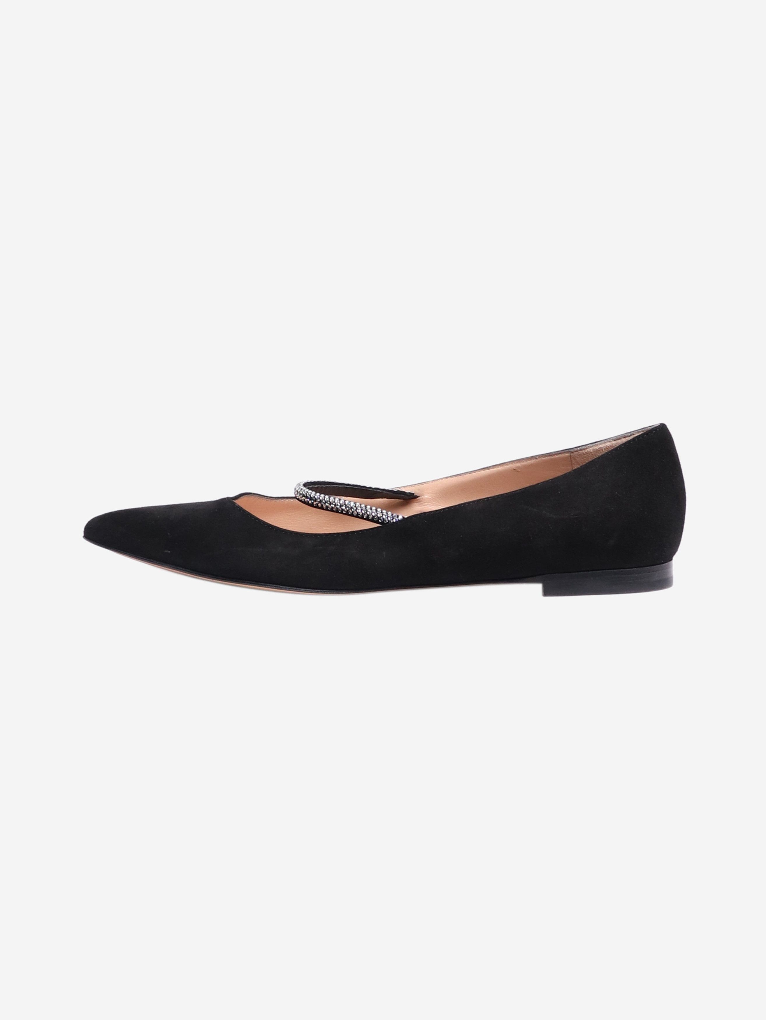 Black suede flats - size EU 37.5
