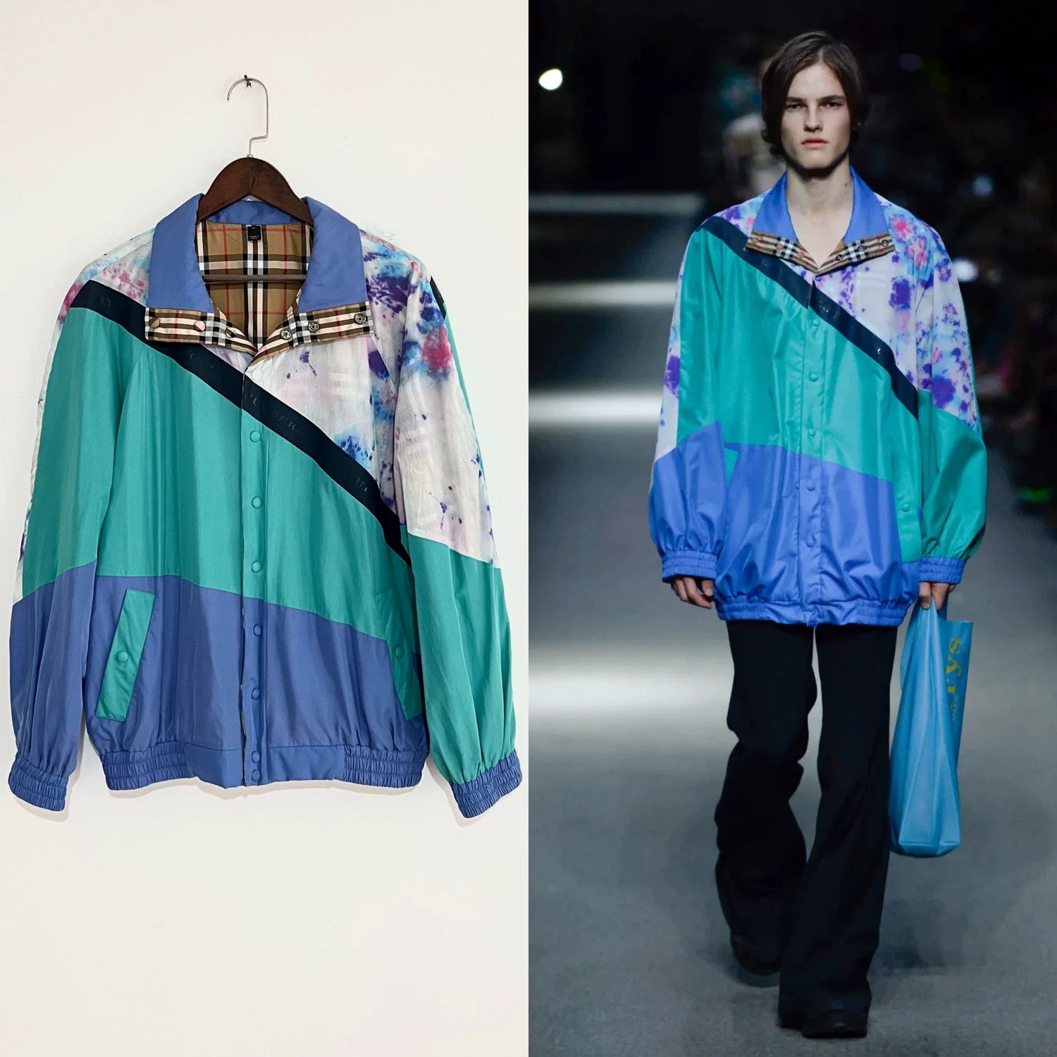 Burberry Burberry Prorsum Tie-Dye Check Reversible Jacket M Size US M / EU 48-50 / 2 - 1 Thumbnail