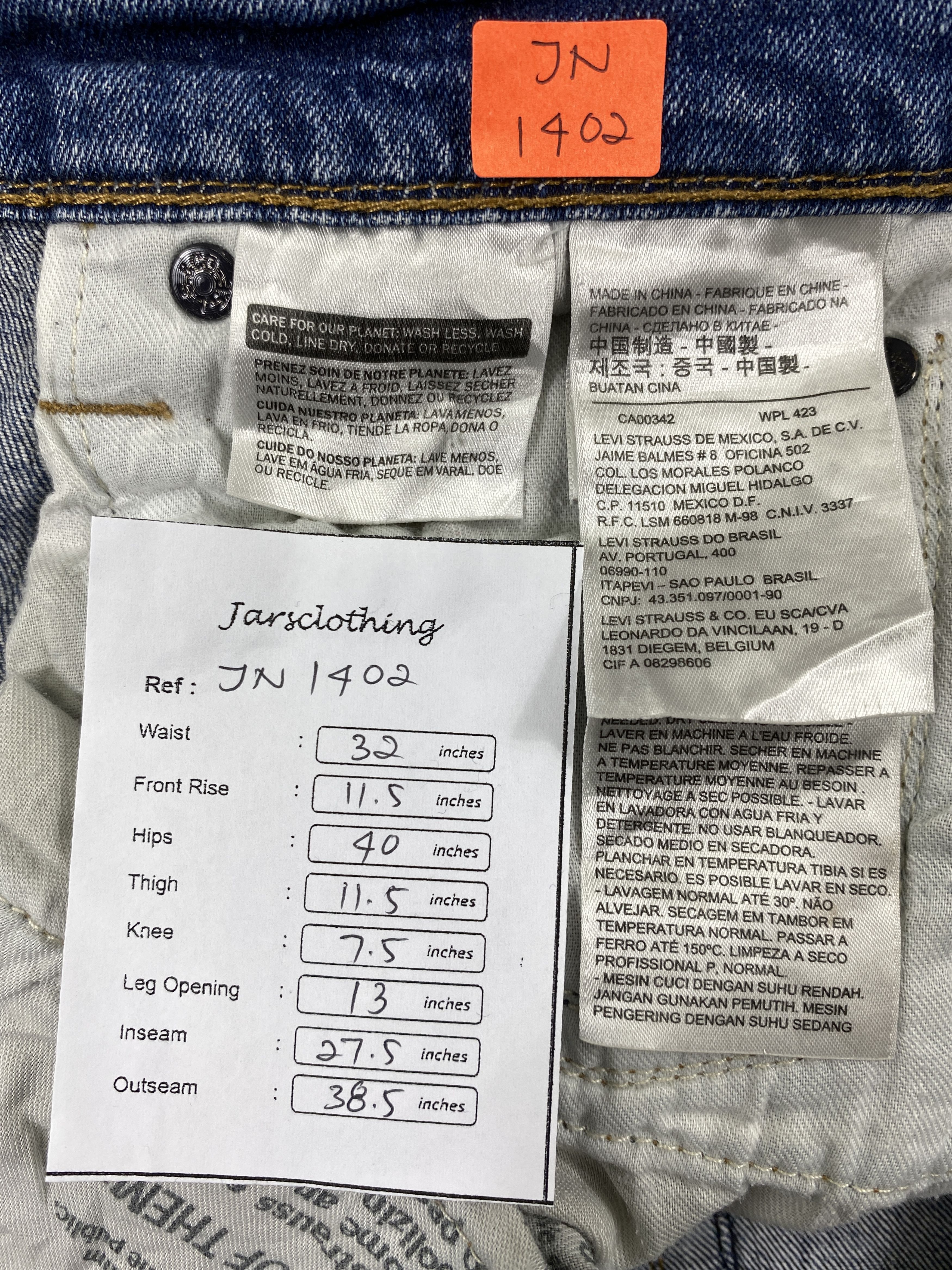 Levi's Vintage Clothing Faded Blue Levi's 522 Jeans 32x27.5 Denim -JN1402 Size US 32 / EU 48 - 8 Thumbnail