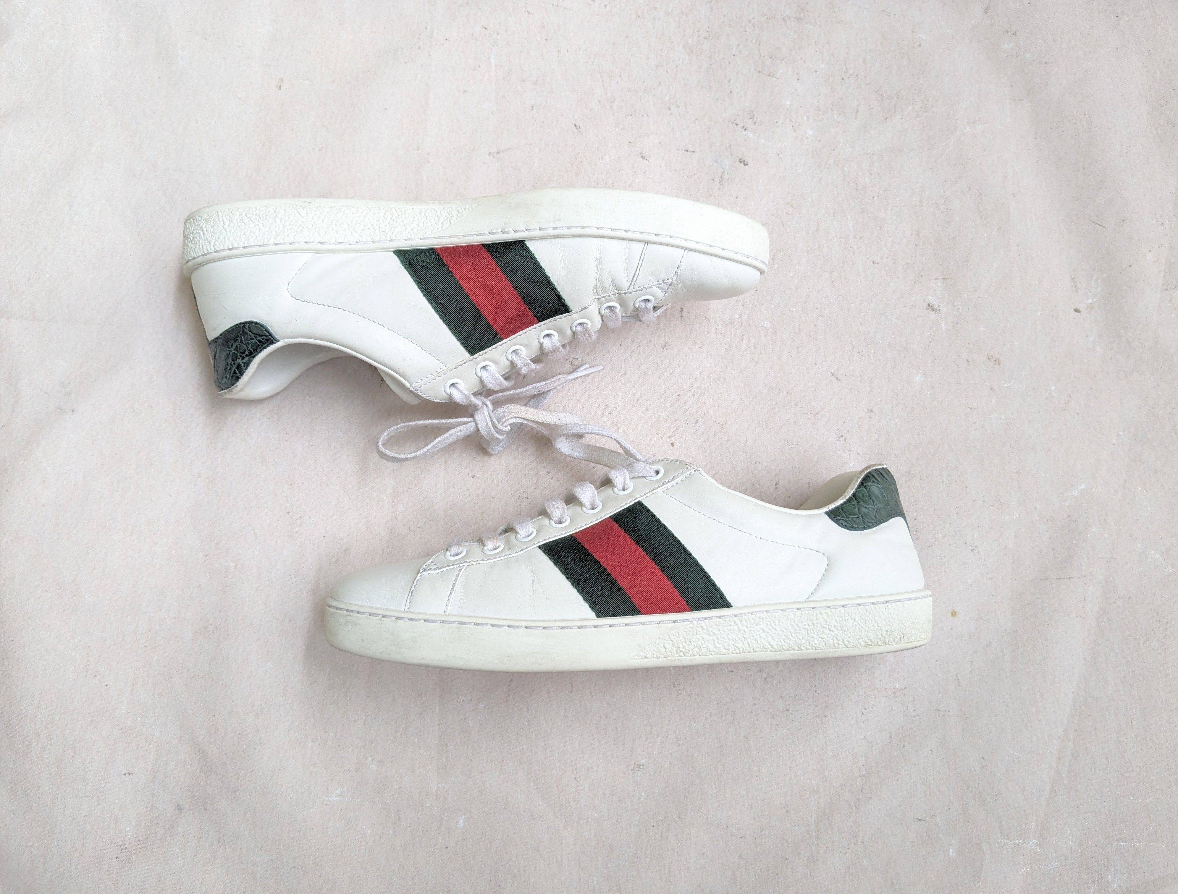 Gucci Gucci Ace Sneakers White Low Tops 7 Leather Size US 7 / EU 40 - 1 Thumbnail