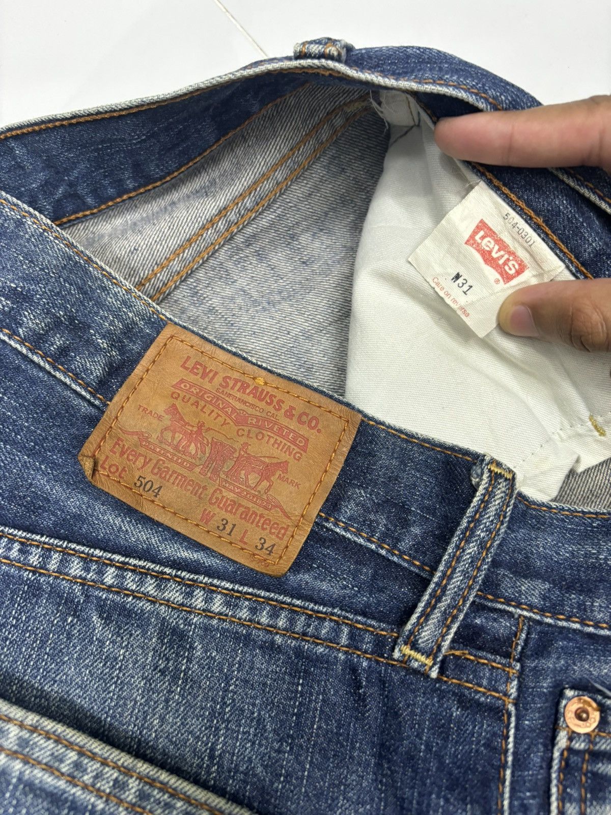 JNCO VINTAGE LEVIS 504 BAGGY DISTRESS DENIM BAGGY JEANS Size US 31 - 10 Thumbnail