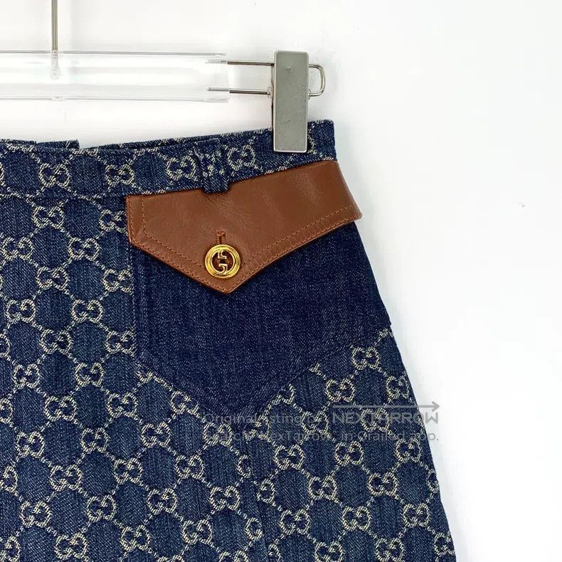 Gucci Gucci Dark blue logo jacquard full-print wool casual denim Size 24" / US 00 / IT 34 - 3 Thumbnail