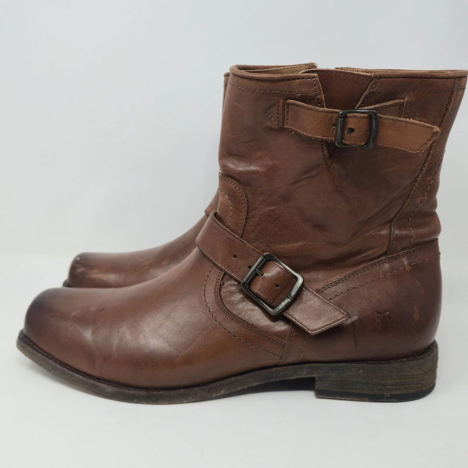 Frye Frye Engineer Boots 10 D Brown Leather Buckle Size US 10 / EU 43 - 5 Thumbnail