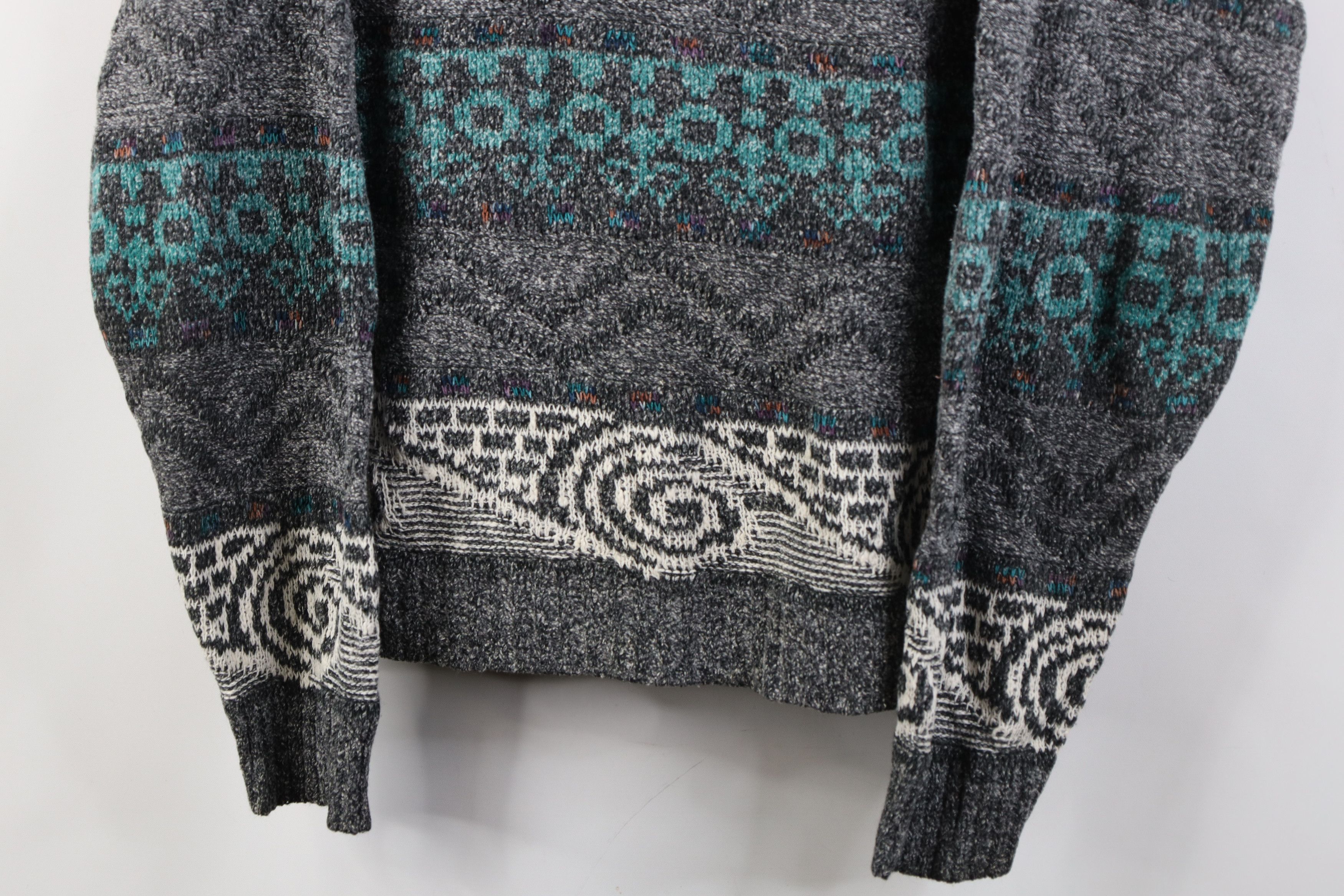 Vintage Vintage 90s Streetwear Geometric Swirl Knit Crewneck Sweater Size L / US 10 / IT 46 - 3 Thumbnail