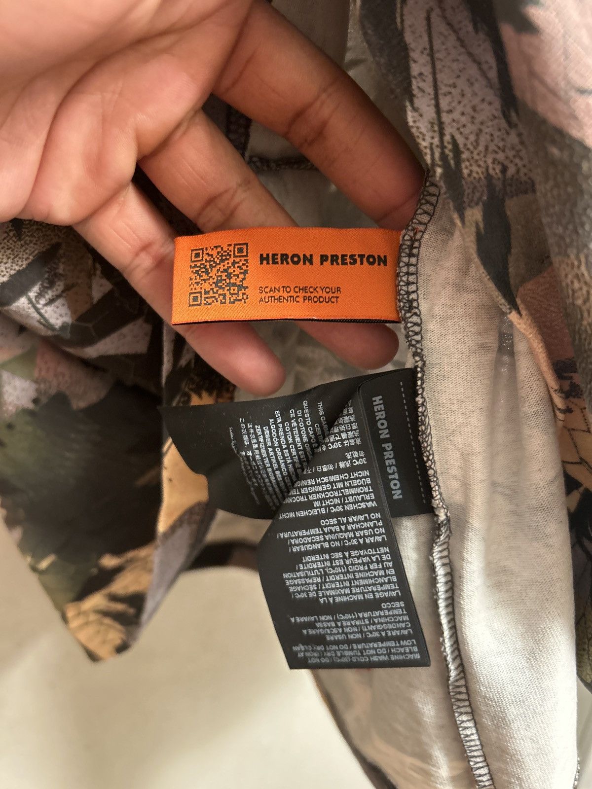 image of Heron Preston Grey Camouflage Turtleneck, Men's (Size Large)