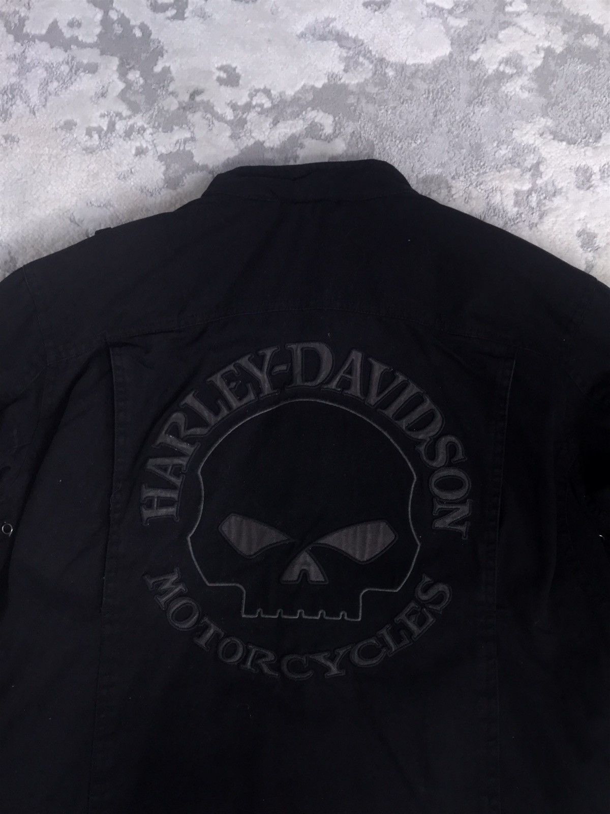 Harley Davidson × Vintage Harley Davidson Denim Jacket Vintage Big Logo Skull Size US S / EU 44-46 / 1 - 5 Thumbnail