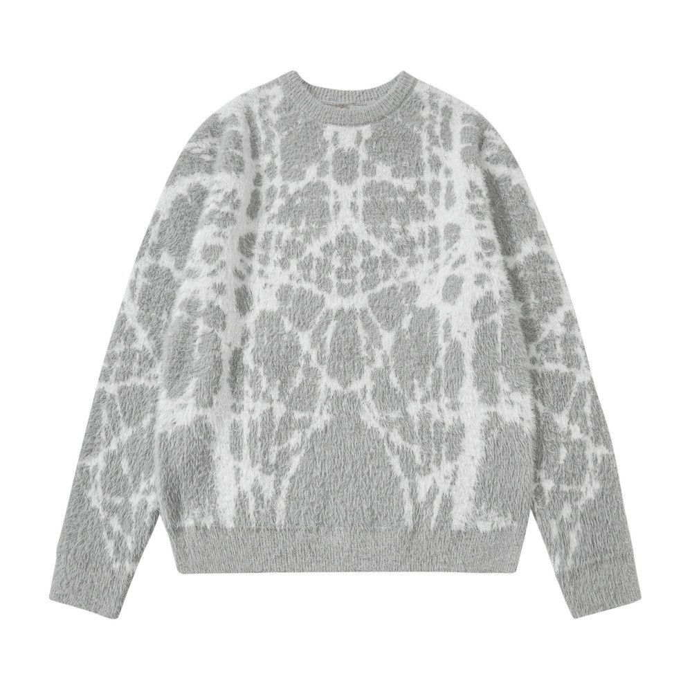 Men's loose casual lightning crew neck sweater y2k