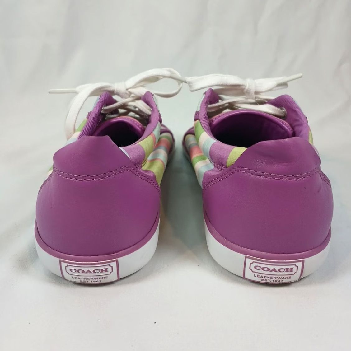 Coach Coach Barrett Pastel Stripes Canvas Sneaker Women 7.5B Multicolor Lace Up Casual Shoes Size US 8 / IT 38 - 3 Thumbnail
