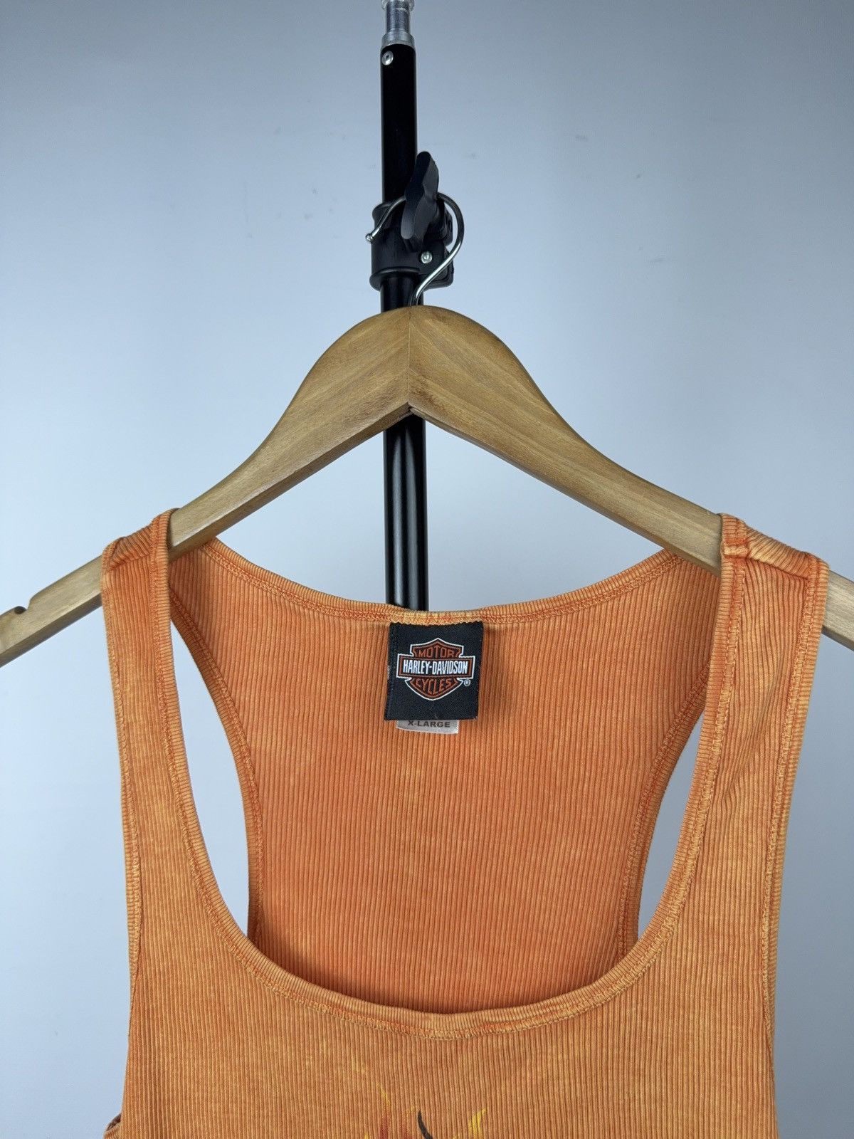 Harley Davidson 2007 Harley-Davidson Flame Ribbed Tank Y2K Biker Top Size XL / US 12-14 / IT 48-50 - 5 Thumbnail