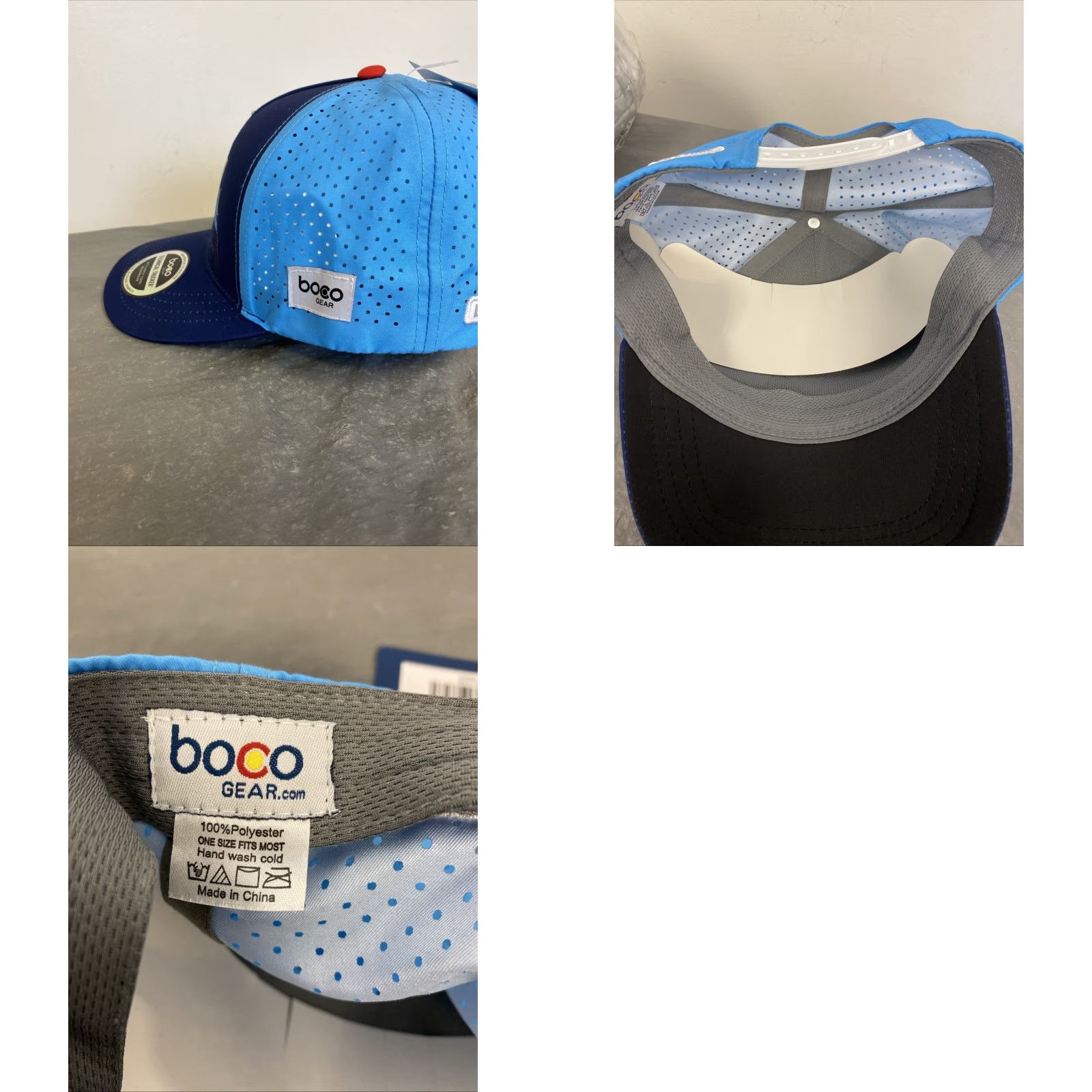 Vintage Boco Chicago Hat Cap Snapback Hat Baseball Cap Men Adjustable Breathable Flat Bill One Size Solid Blue Polyester City Hip Hop 3D Dallas Size ONE SIZE - 8 Thumbnail