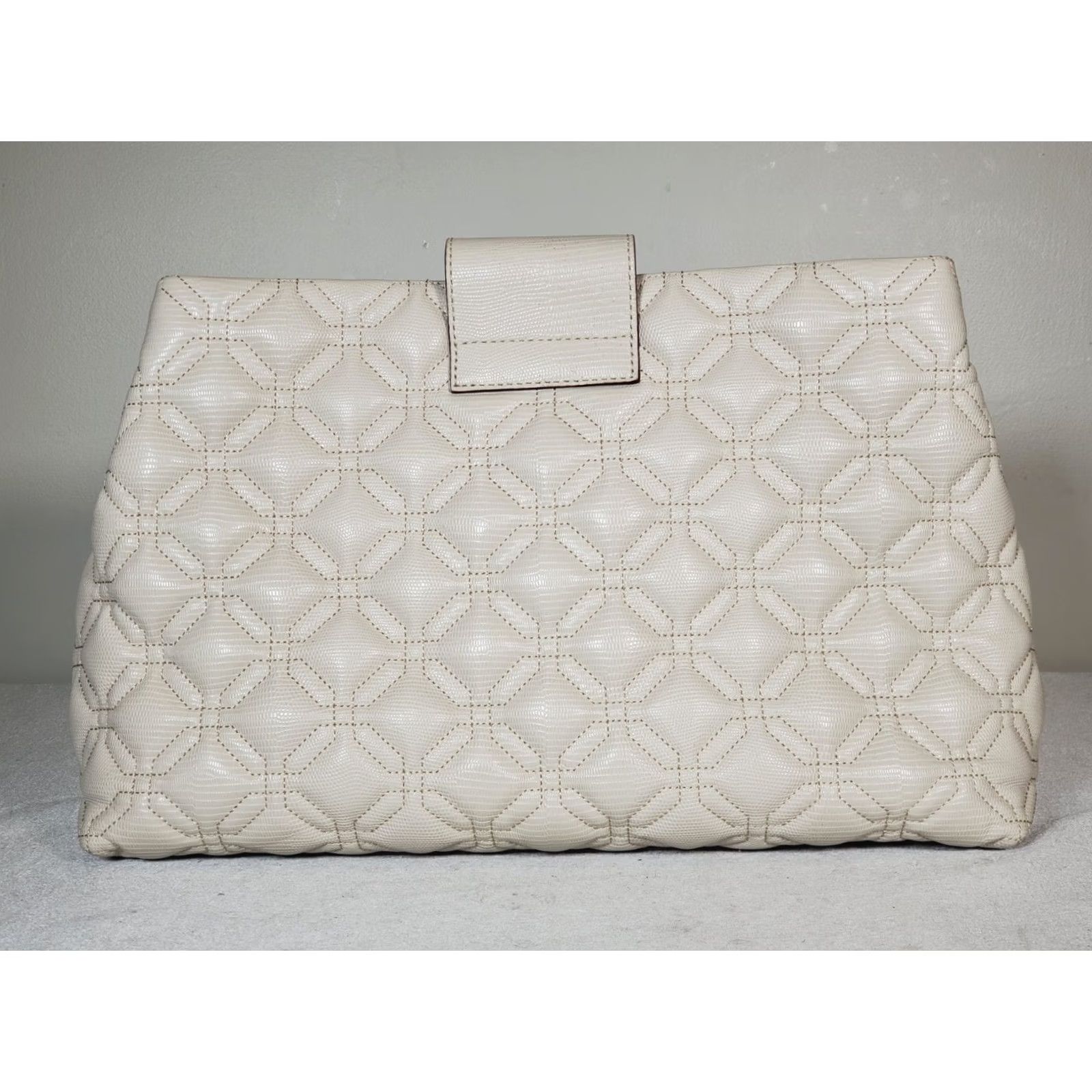 Vintage Kate Spade Astor Court Elena Quilted Handbag Ivory Leather Women Large Size ONE SIZE - 6 Thumbnail