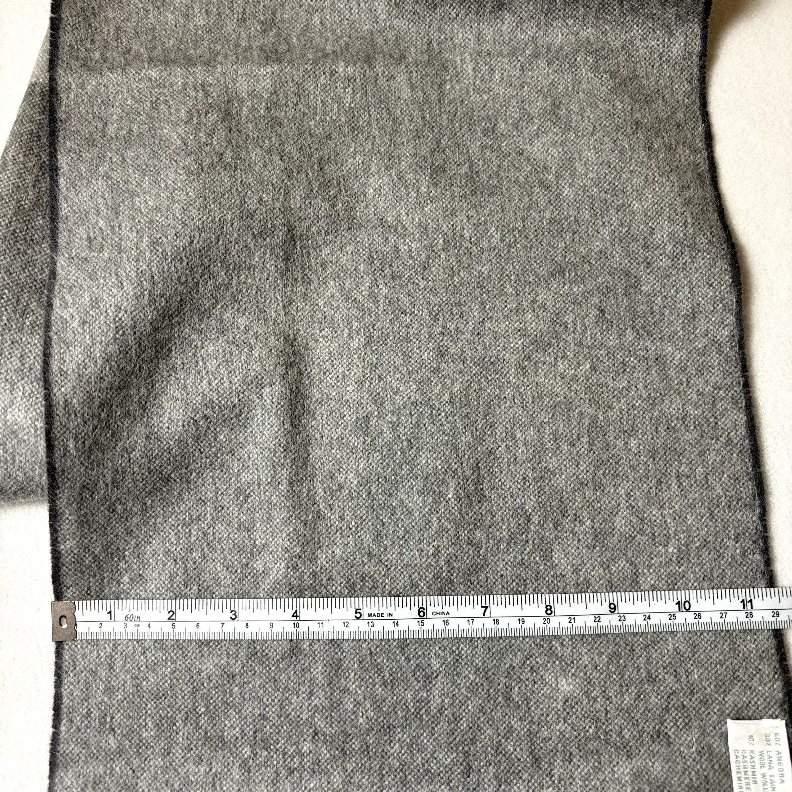 Agnona Agnona Gray Angora Wool Scarf Shawl Wrap w/ Fringe 11.5" x 6 Size ONE SIZE - 7 Thumbnail