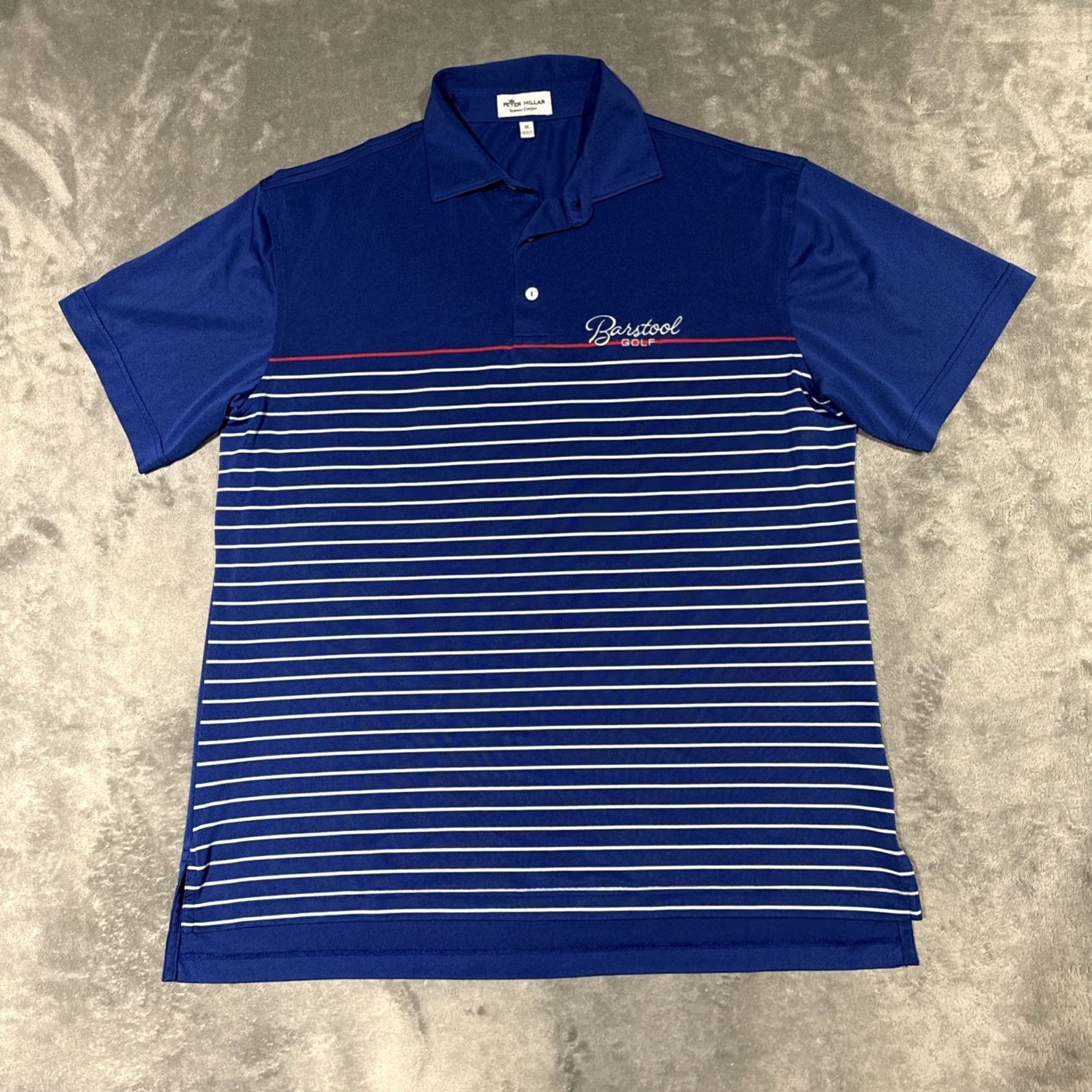 Peter Millar Peter Millar Polo Shirt Short Sleeve striped Summer Comfort Barstool Golf Medium Blue Lightweight Moisture Wicking Regular Men's Polo Size US M / EU 48-50 / 2 - 2 Thumbnail
