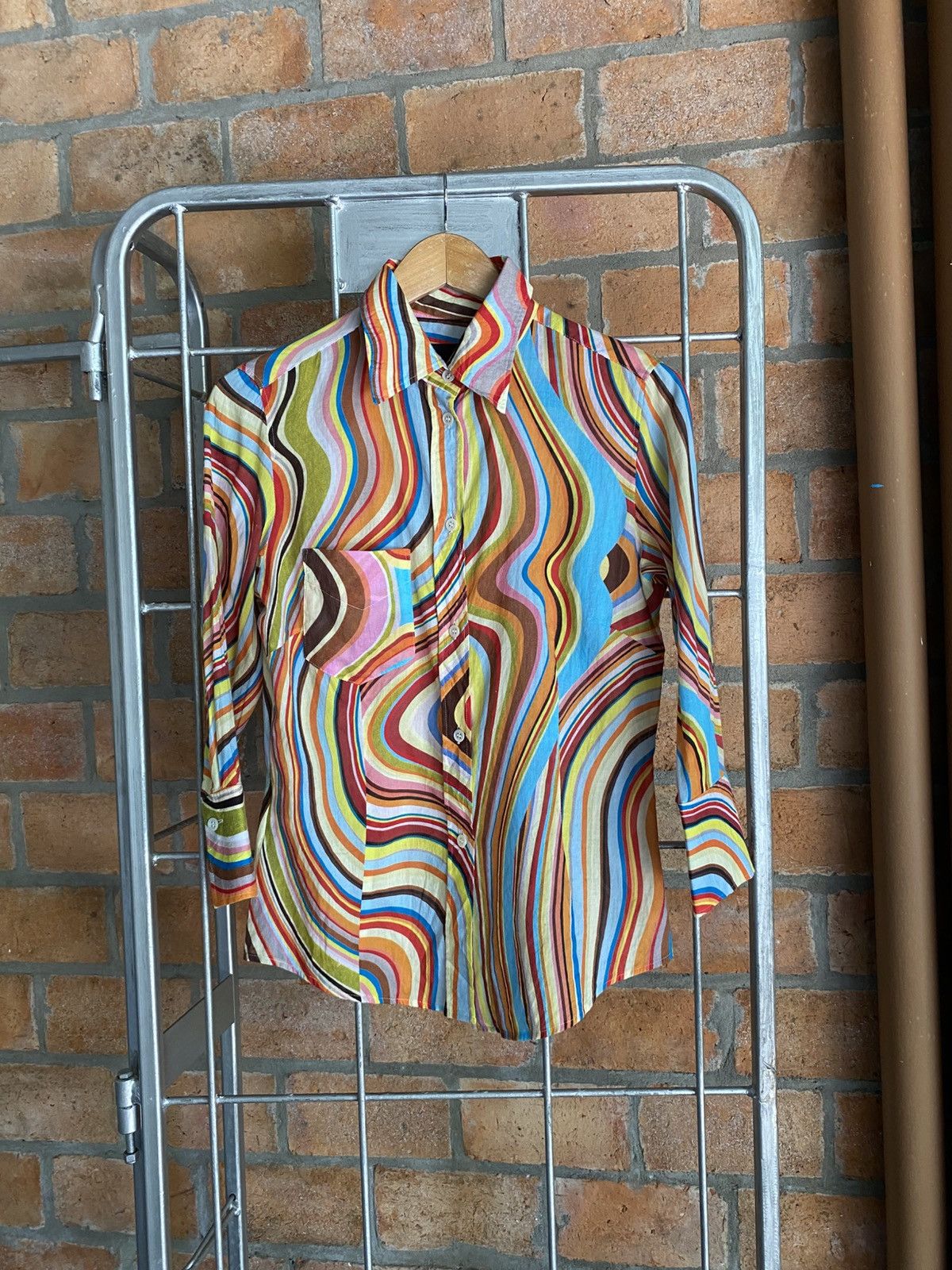 Paul Smith Paul Smith BLACK Multicolor Psychedelic Wave Shirt Size S / US 4 / IT 40 - 25 Thumbnail