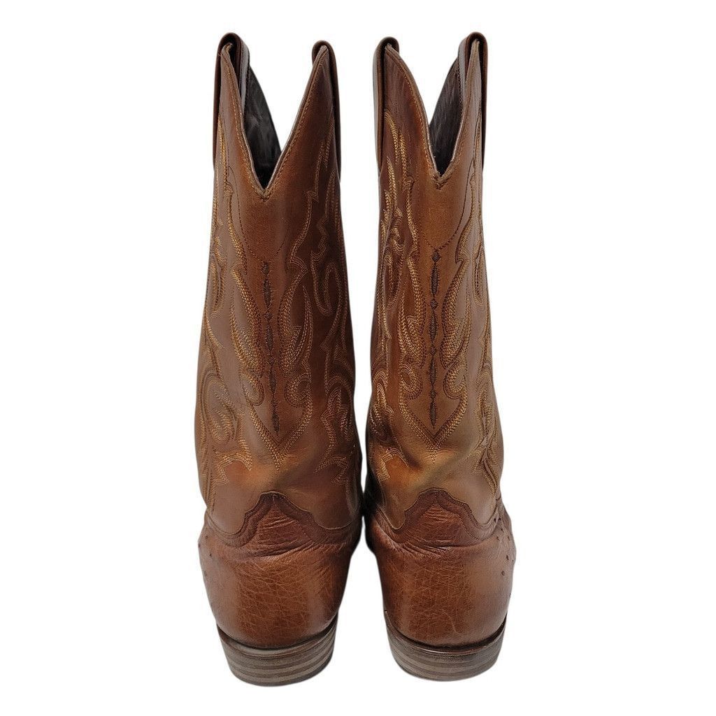 Ariat Ariat Brown Ostrich Leather Pointed Toe Boots 9D Men's Size US 9 / EU 42 - 5 Thumbnail