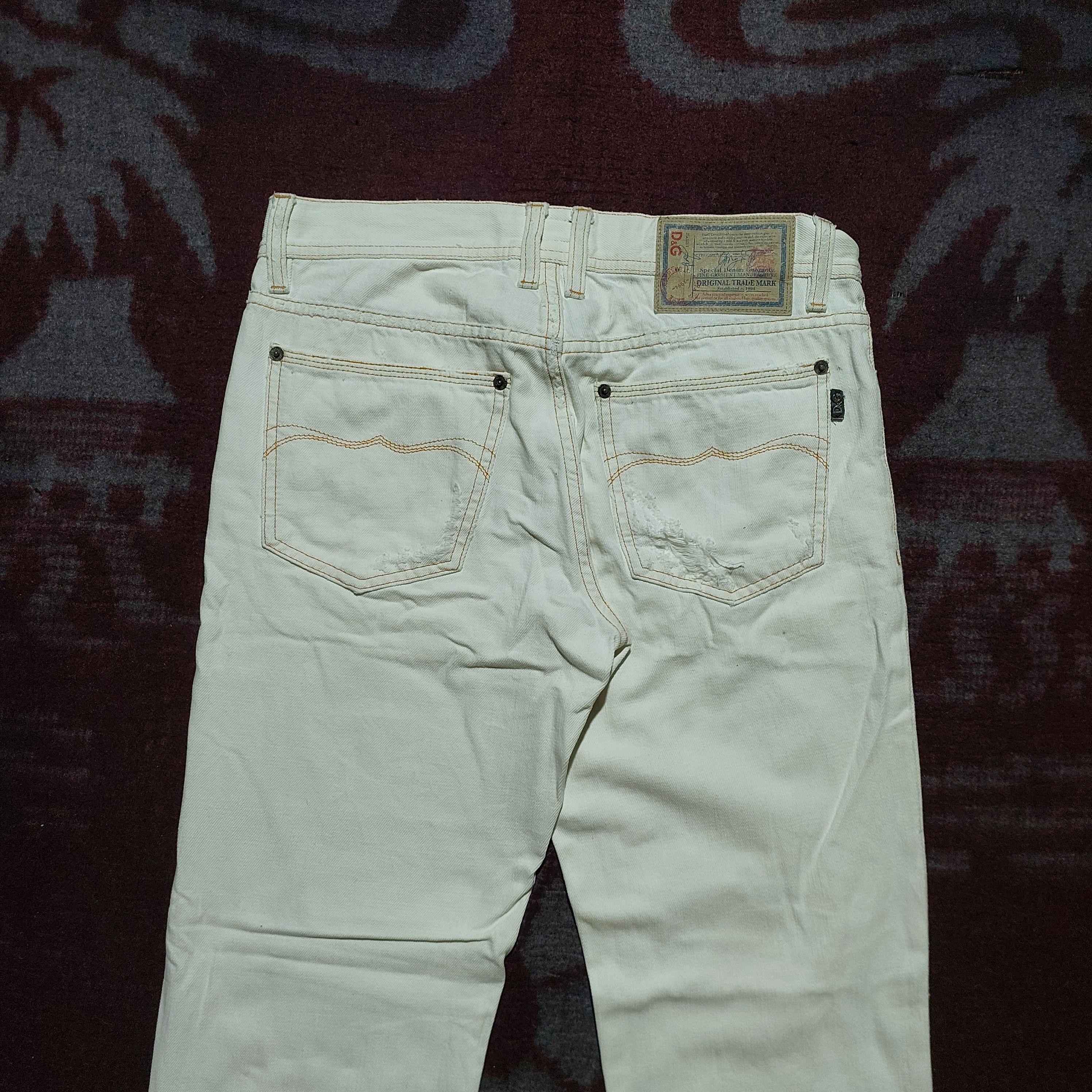 Dolce & Gabbana 2000s Dolce&Gabbana Audacious Ripped White Tight Fit Jeans Size US 29 - 4 Thumbnail
