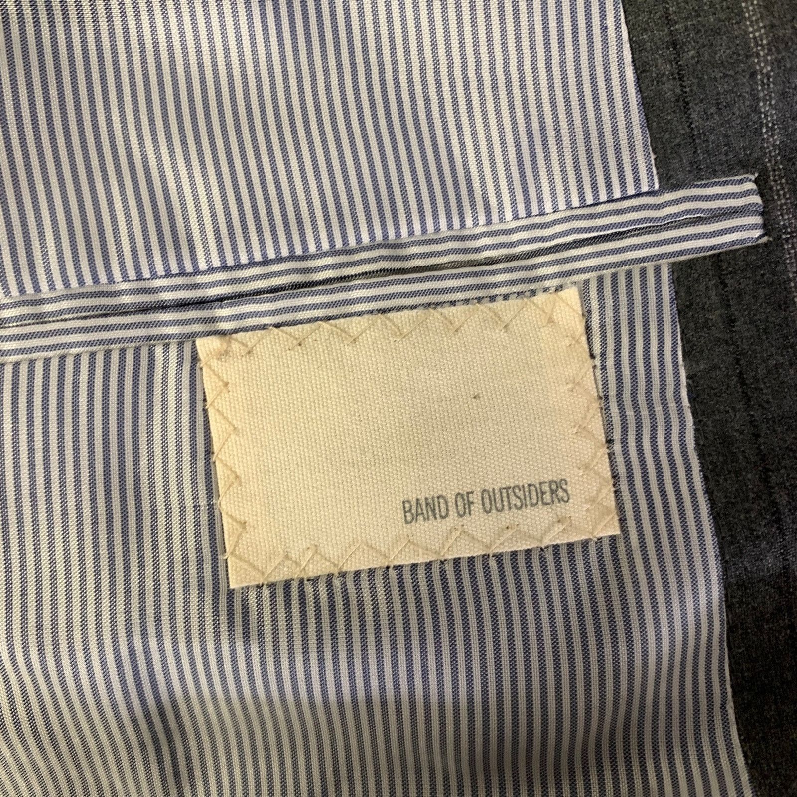 Band Of Outsiders BAND OF OUTSIDERS 36 Grey Black Pinstripe Wool Sport Coat Size 36R - 6 Thumbnail