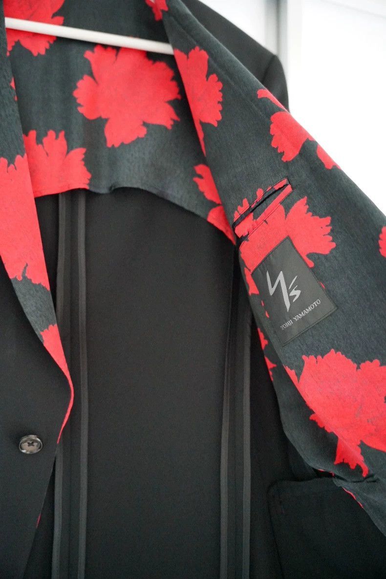 Yohji Yamamoto Yohji Yamamoto Yohji Yamamoto Black Floral Lapel Suit Jack Size US L / EU 52-54 / 3 - 5 Thumbnail