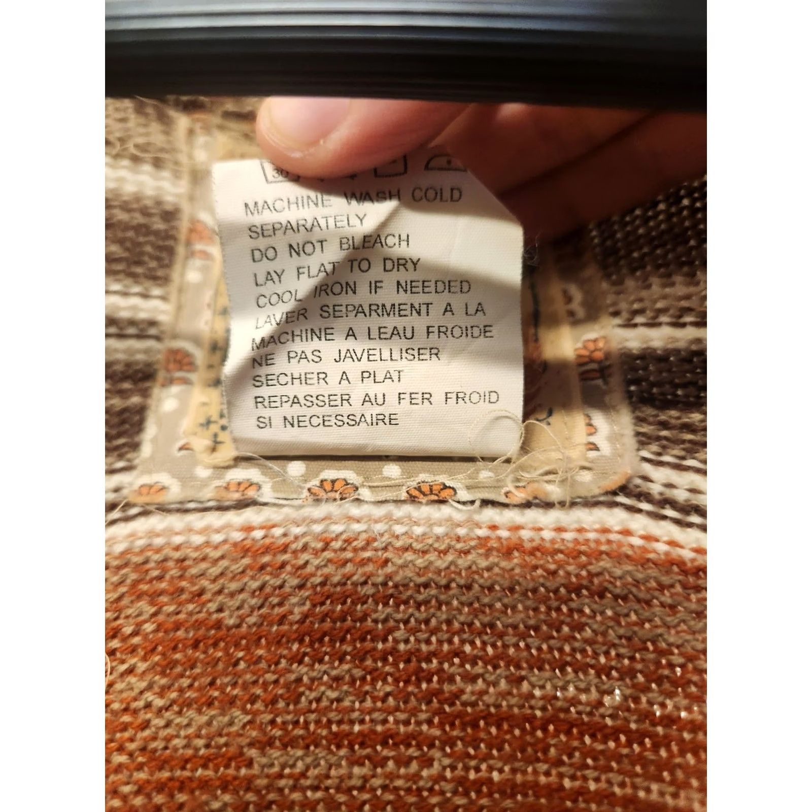 Billabong Vtg Billabong Cardigan Sweater Womens Medium Multicolor Striped 3/4 Sleeve Belted Open Front Pockets Boho Knit Size M / US 6-8 / IT 42-44 - 7 Thumbnail