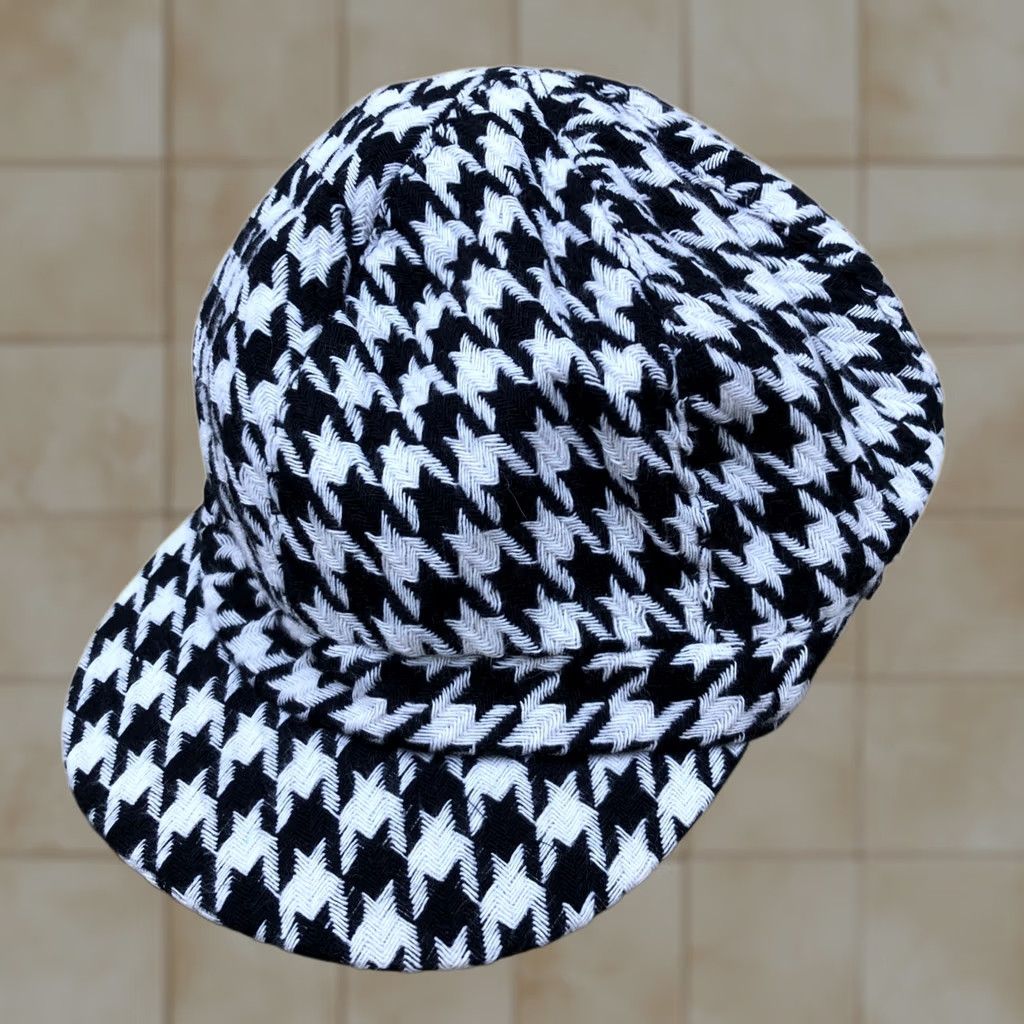 Vintage ABG NYC Houndstooth Hat Cap Cabbie Newsboy White Black One Size Women's Size ONE SIZE - 1 Thumbnail