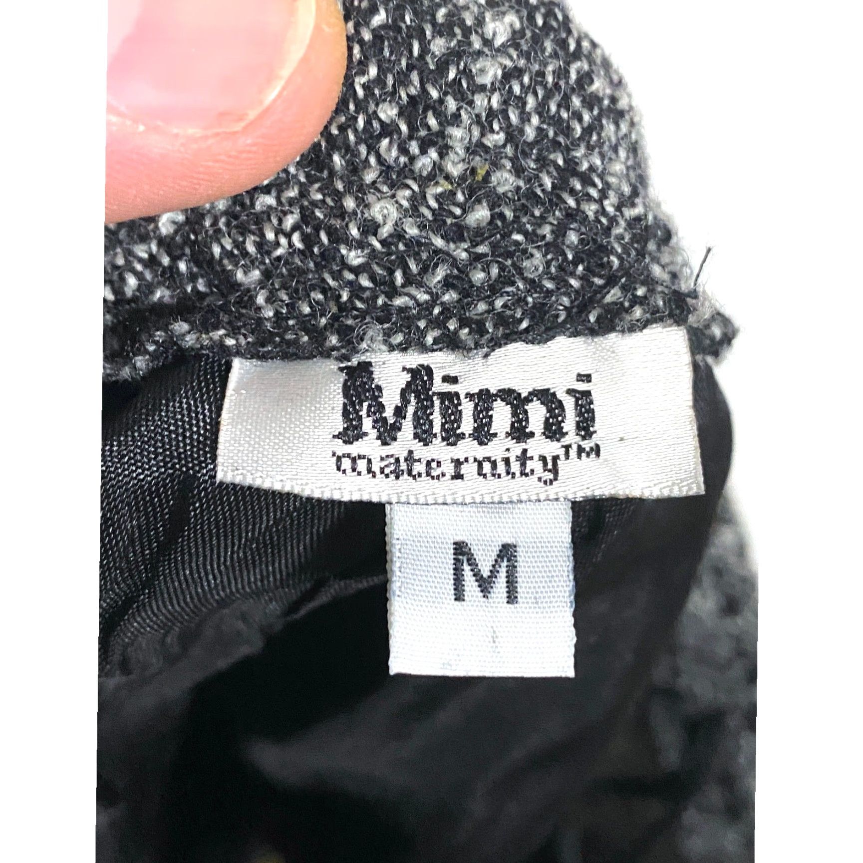 Vintage Mimi Maternity Wool Blend A-Line Skirt M Black Workwear Career Business Knee Length Stretch Lined Tweed Polyester Spandex Wool Polyester Spandex Mens? Size 32" / US 10 / IT 46 - 6 Thumbnail