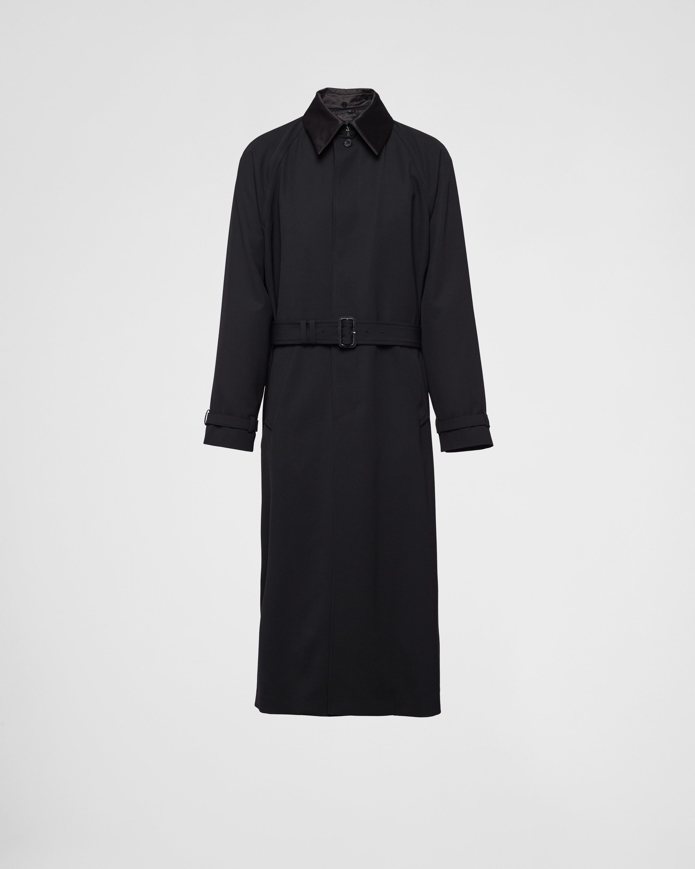 Prada o1bcso1str1025 Garbadine Wool Coat in Navy Size US M / EU 48-50 / 2 - 1 Thumbnail