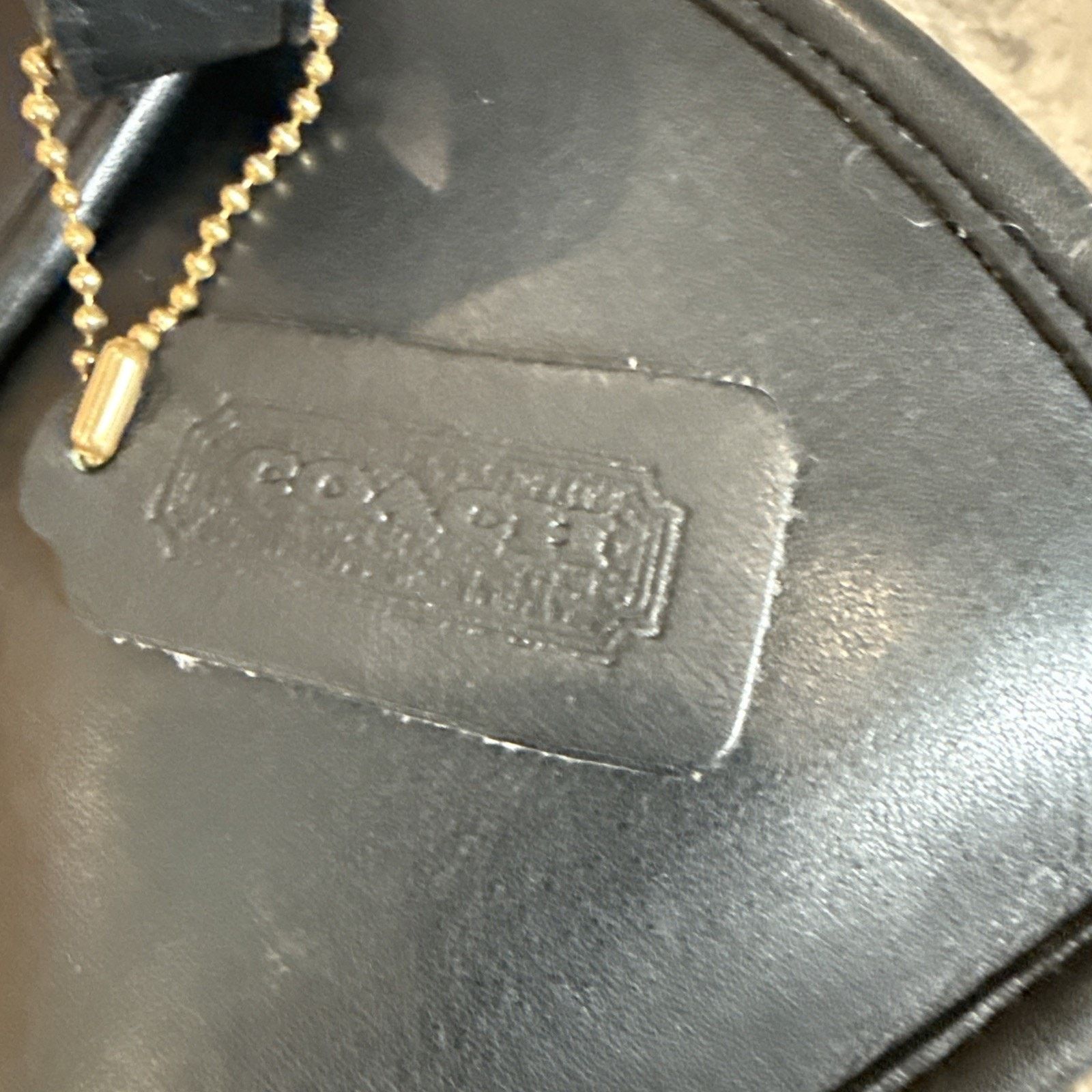 Coach Vintage Black Leather Coach Gilford Brass Touch Lock USA Size ONE SIZE - 8 Thumbnail