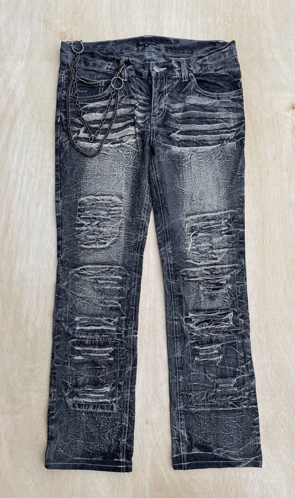 パンツ Y2K HYSTERIC GLAMOUR distressed denim Hysteric Glamour X Ramones Lyrics Distressed Jeans.. | Depop