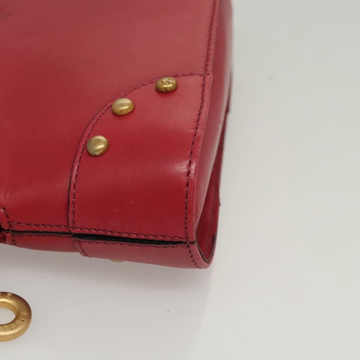 Celine CELINE Chain Shoulder Bag Leather Red Gold Size ONE SIZE - 9 Thumbnail