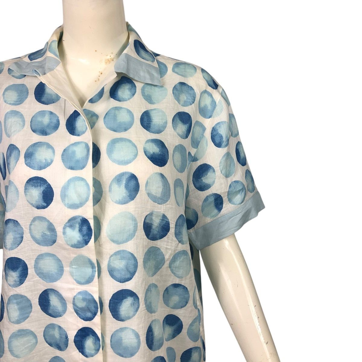 Christian Dior Monsieur 🔥OCEAN BABY BLUE CHRISTIAN DIOR SPORTS BUTTON UPS FULL PRINT Size S / US 4 / IT 40 - 6 Thumbnail