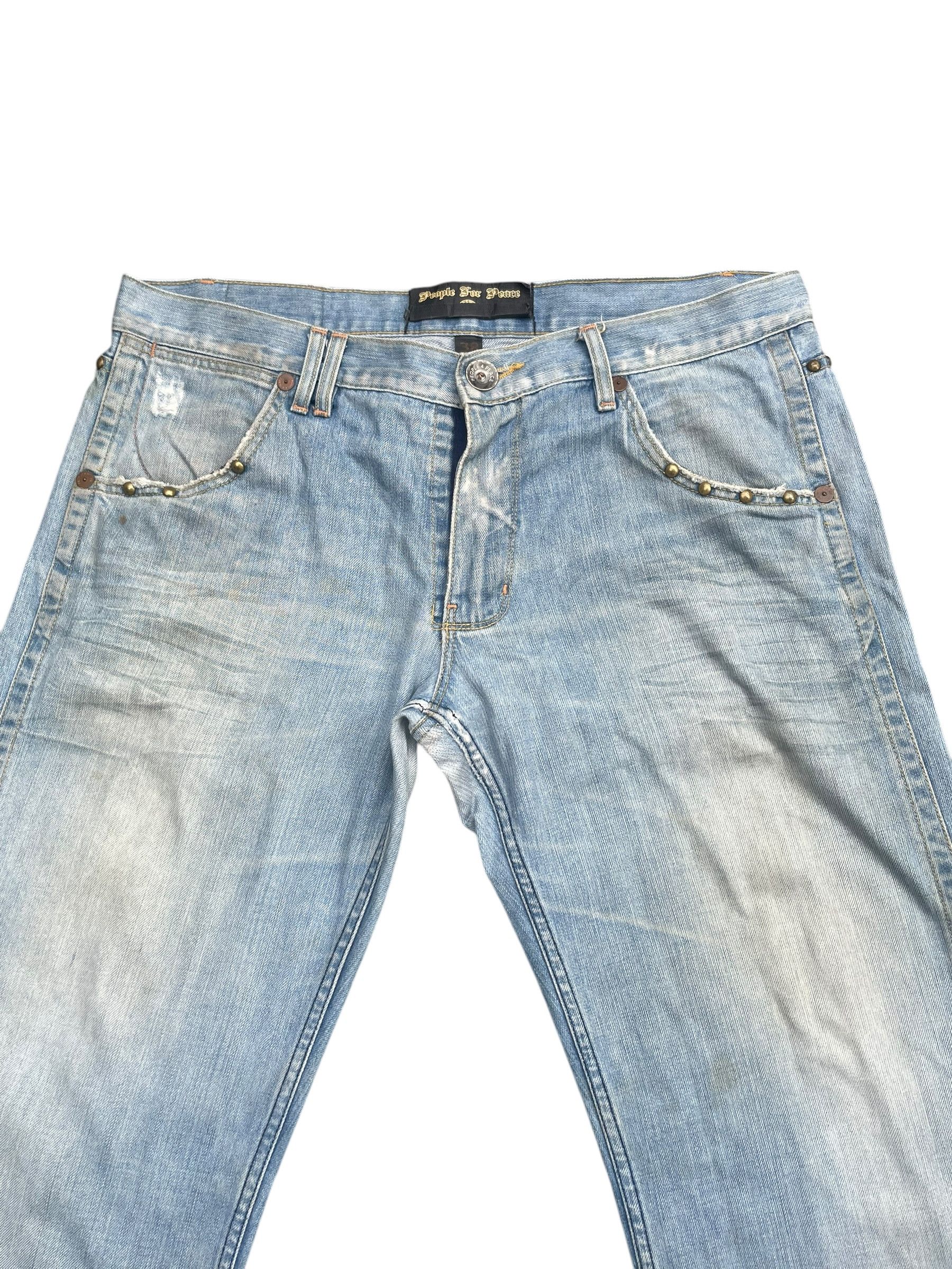Designer Vintage People For Peace Distresed Denim Size US 40 / EU 56 - 3 Thumbnail